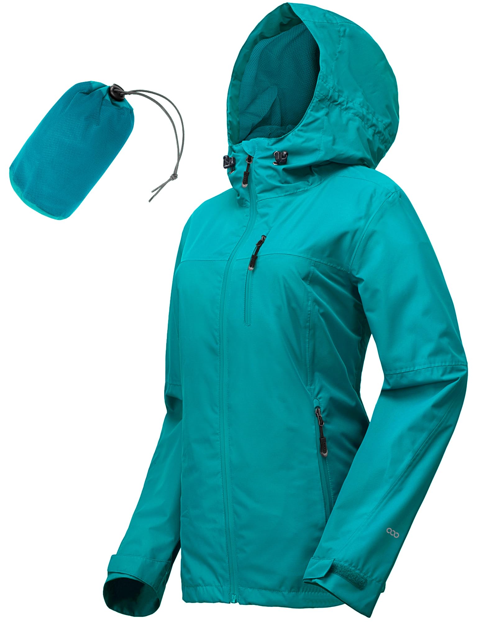 33,000ft Packable Rain Jacket Women Lightweight Waterproof Raincoat with Hood Cycling Bike Jacket Windbreaker