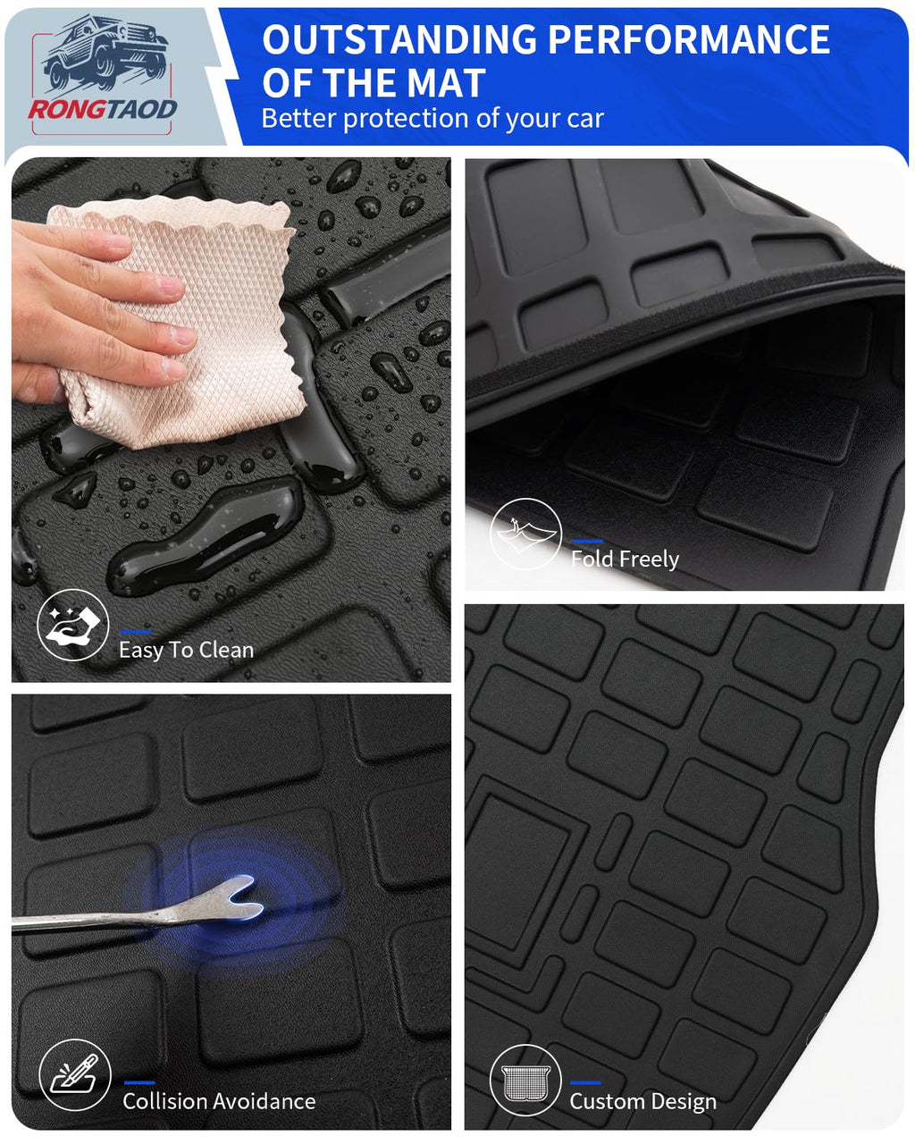 Rongtaod Back Seat Protector Compatible with 2021-2025 2026 Kia Sorento 6&7 Seats Back Seat Cover Kick Mats Cargo Liner Trunk Mat TPE All Weather 2024 Sorento Accessories (2nd Row Backrest Mat)