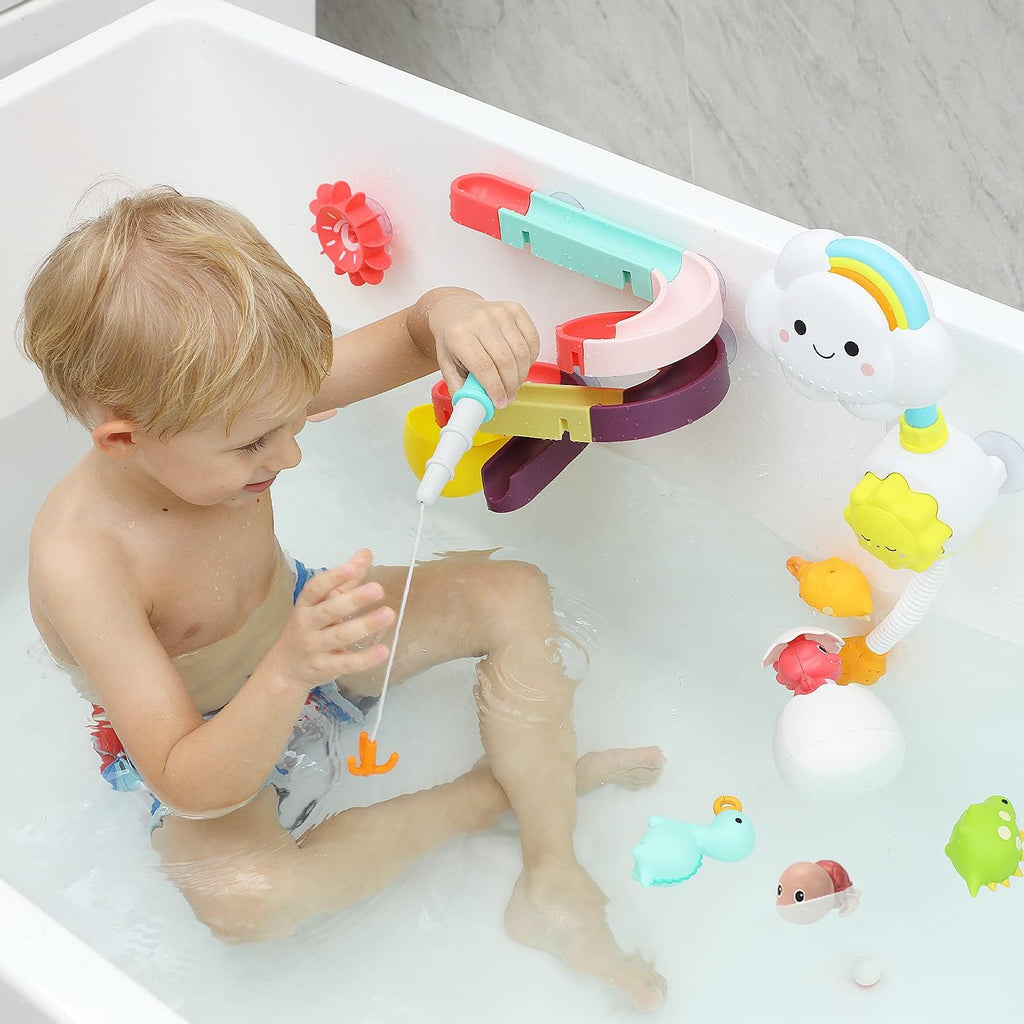 33 PCS Bath Toys for Toddlers and Babies, Bathtub Toy Set with Shower, Rubber Ducks, Floating Toys