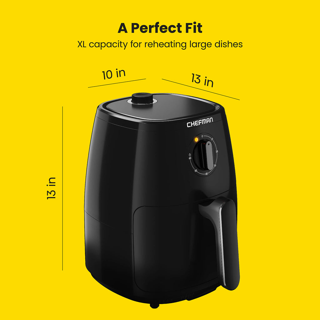 Chefman 12-Quart 6-in-1 Rotisserie Air Fryer Oven & Dehydrator, 12 Presets, Touchscreen, Family Size, Dishwasher-Safe Parts, Black