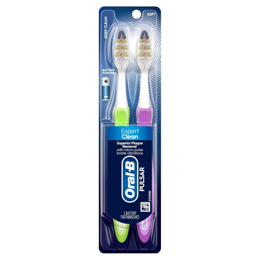Oral-B Pro-Health Pulsar Battery Toothbrush, 2-Pack, Soft Bristles Brushes for Adults