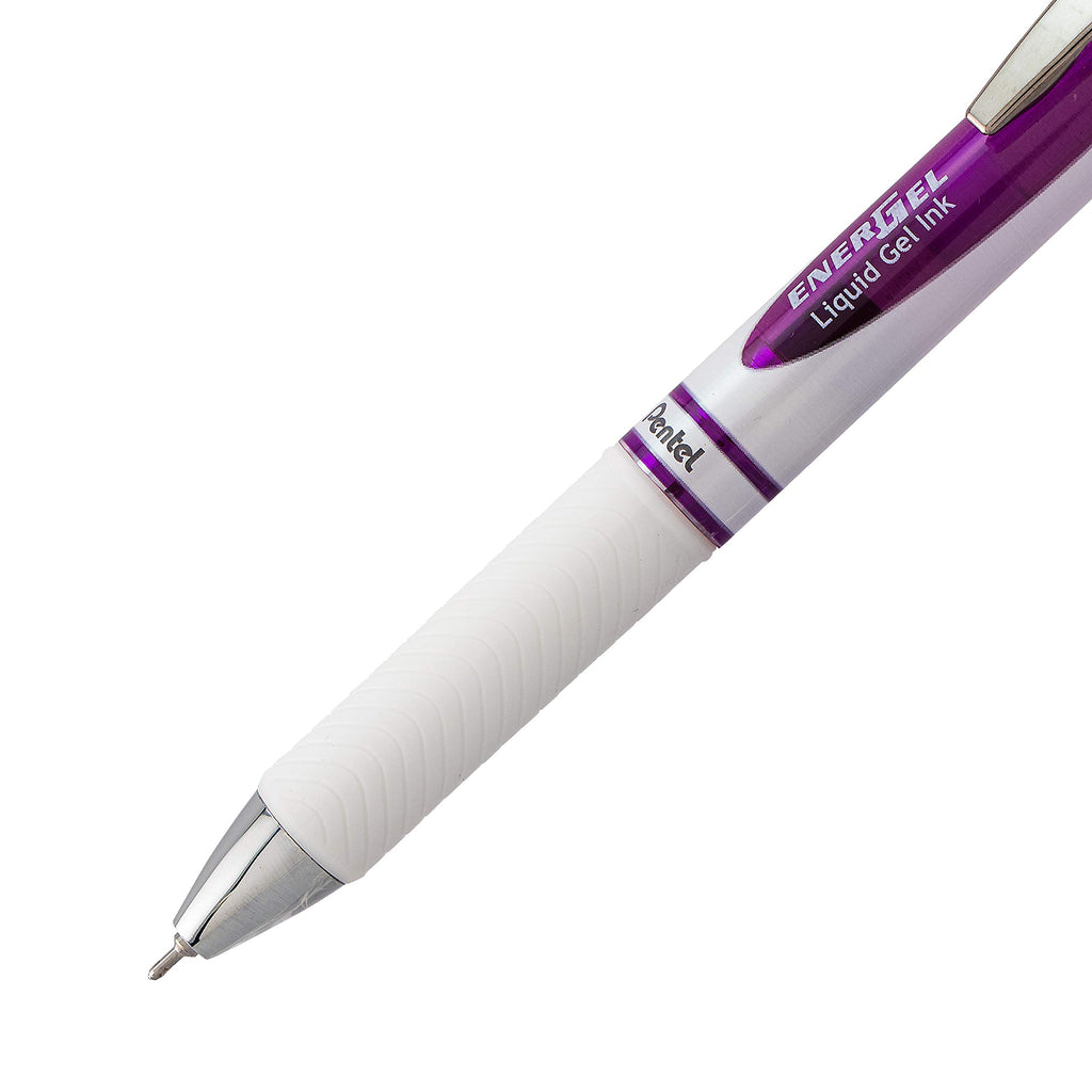 Pentel EnerGel Pearl RTX Retractable Liquid Gel Pen, (0.7mm), Medium Line, Needle Tip, Black Ink, Pack of 2 (BLN77WBP2A)