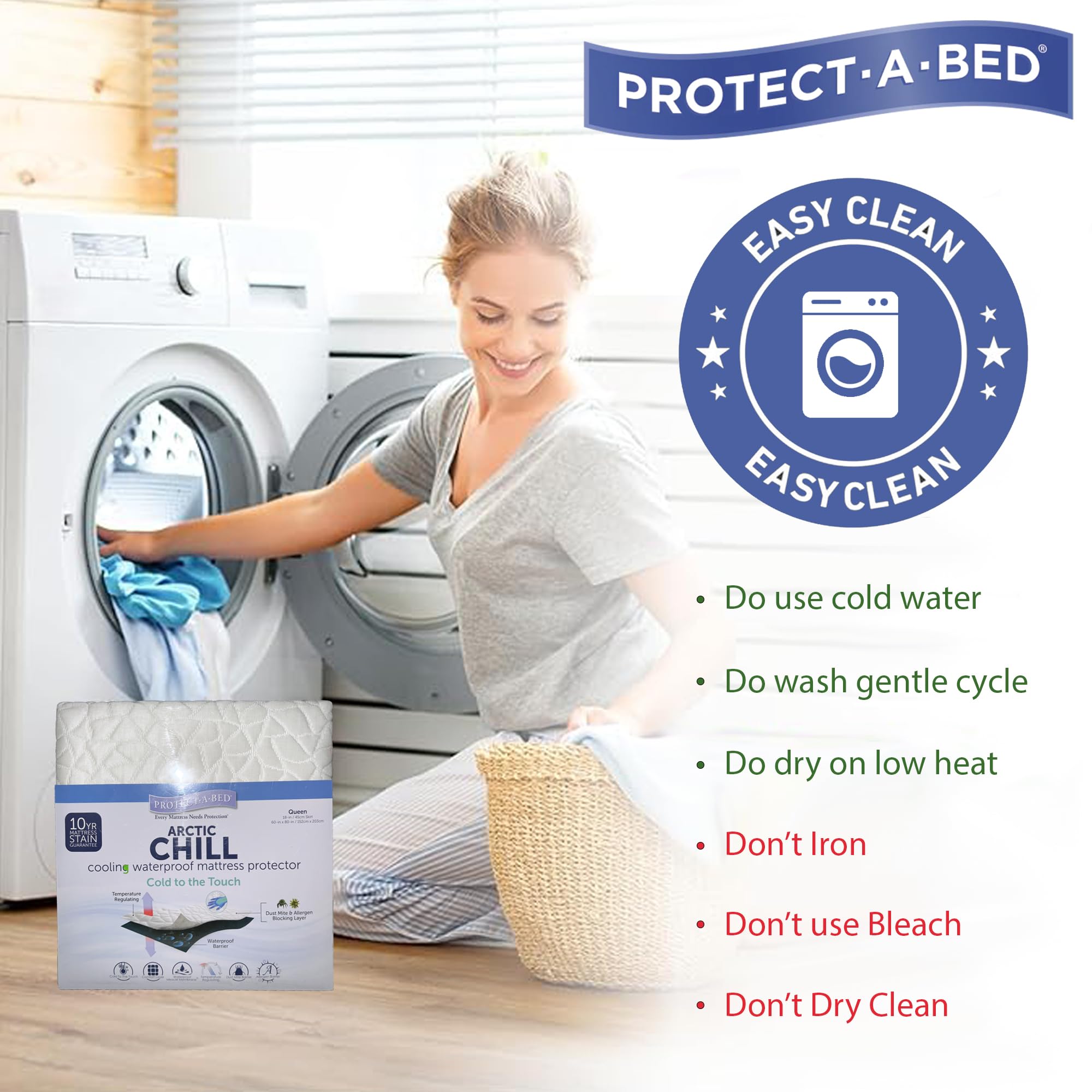 Arctic Chill Mattress Protector, Protect-A-Bed, Waterproof, 5-Sided, Twin