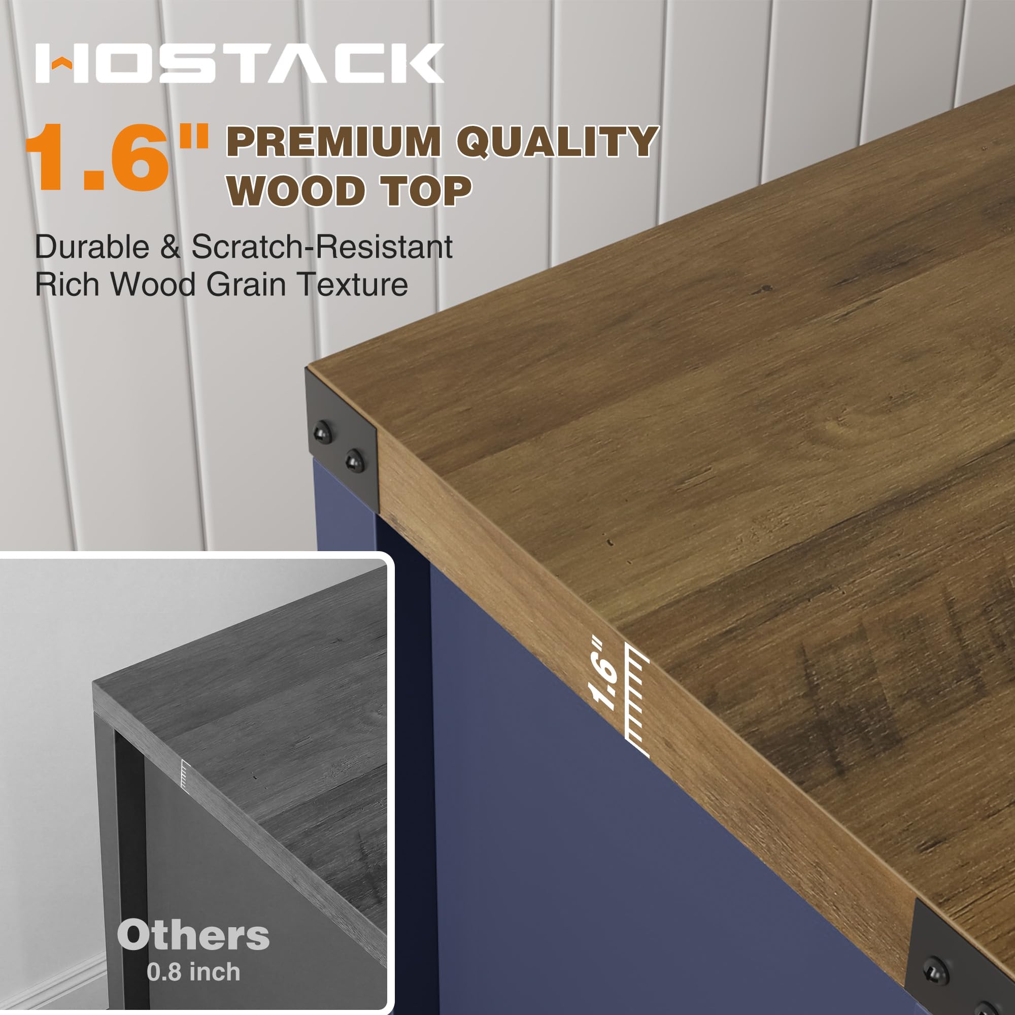 HOSTACK Coffee Bar Cabinet, Kitchen Storage Cabinet, Modern Farmhouse Buffet Sideboard with Drawer and Adjustable Shelf, Barn Door Accent Cabinets for Kitchen, Dining Room, Entryway, Ash Grey