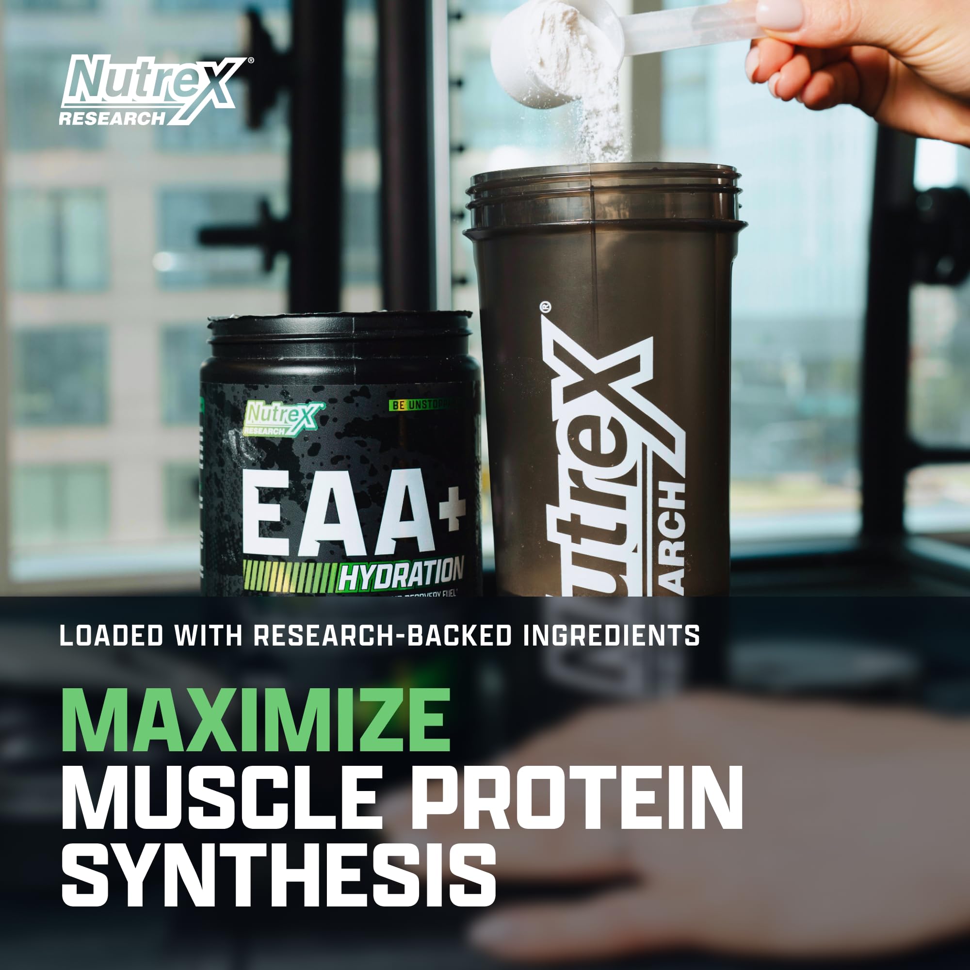 Nutrex Research EAA Hydration | EAAs + BCAAs Powder | Muscle Recovery, Strength, Muscle Building, Endurance | 8G Essential Amino Acids + Electrolytes | Apple Pear 30 Servings