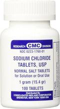 Sodium Chloride Tablets 1 Gm, USP Normal Salt Tablets - 100 Tablets