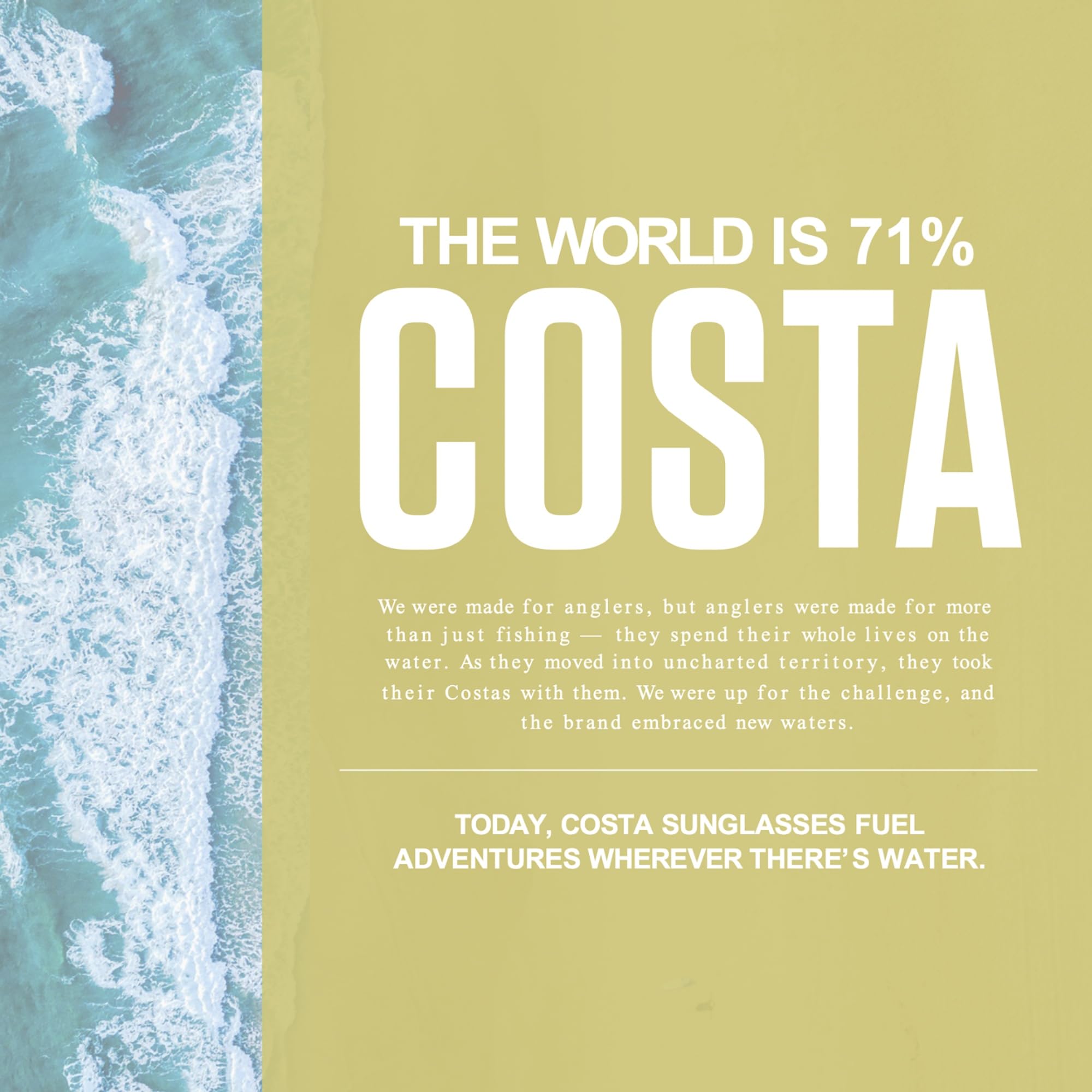 Costa Del Mar Sunglasses for Men - Paunch Mens Polarized Sunglasses - Fishing, Boating & Beach UV Protection - Size 57-580P