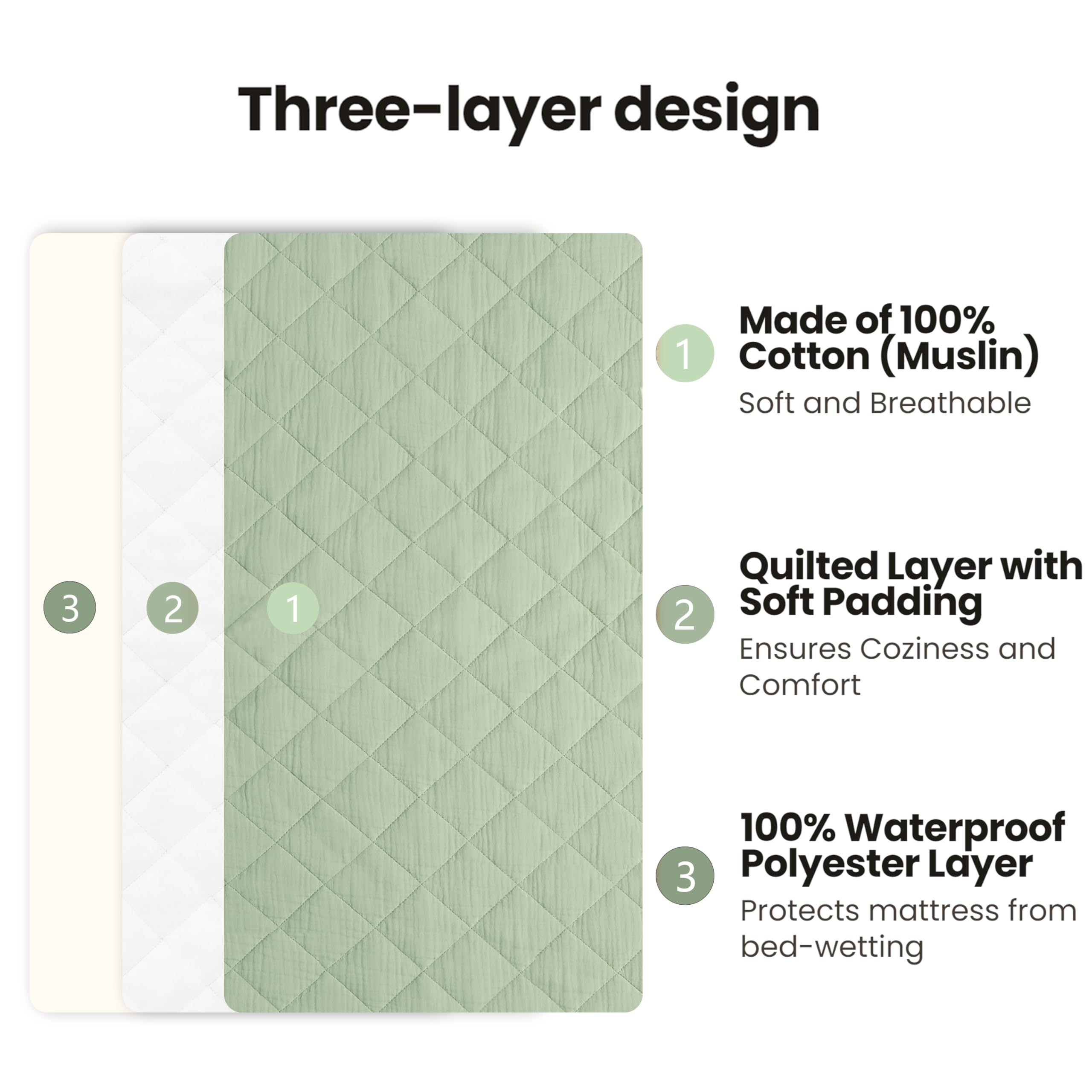 Konssy Waterproof Muslin Changing Pad Cover 2 Pack, Quilted Cotton Fitted Diaper Chang Table Cover, Soft Changing Pad Sheets for Girls Boys (Blossom,Pink)