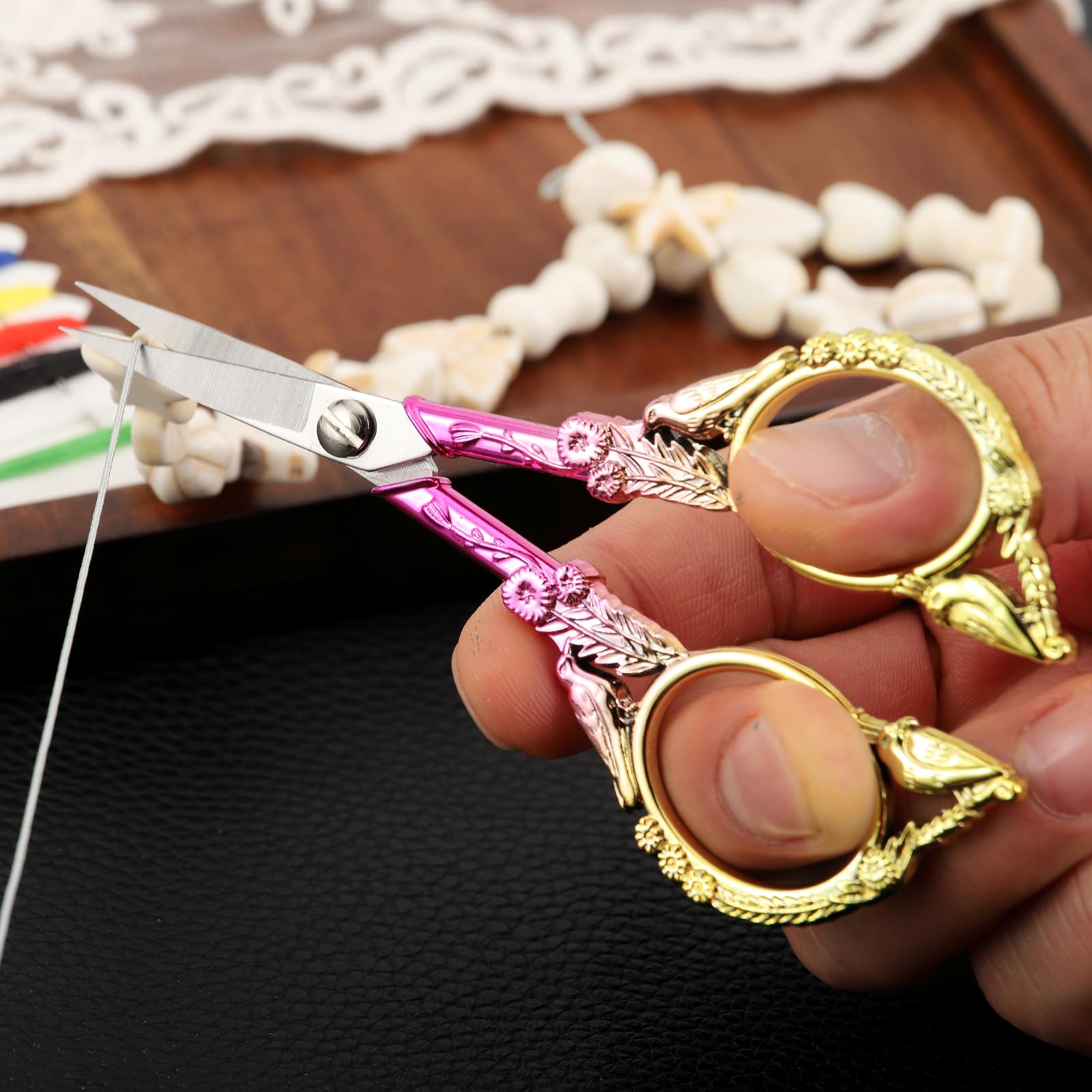 YOUGUOM Small Craft Scissors, Little Travel Sharp Embroidery Scissors All Purpose, Straight Tips Mini Sewing Shears, Precision Detail Thread Cutting Snips