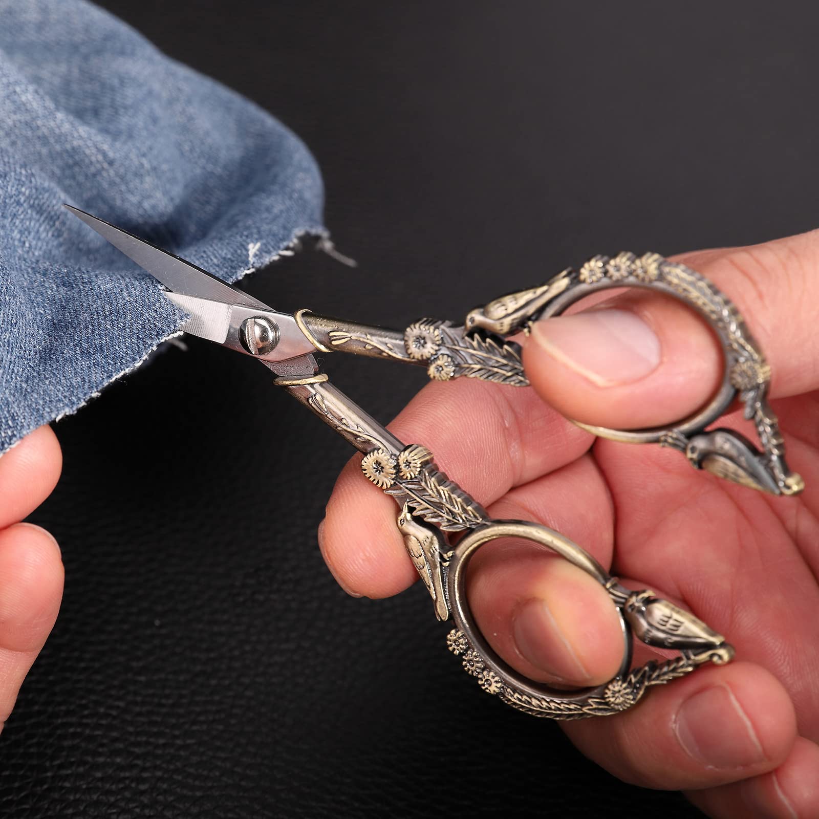 YOUGUOM Small Craft Scissors, Little Travel Sharp Embroidery Scissors All Purpose, Straight Tips Mini Sewing Shears, Precision Detail Thread Cutting Snips
