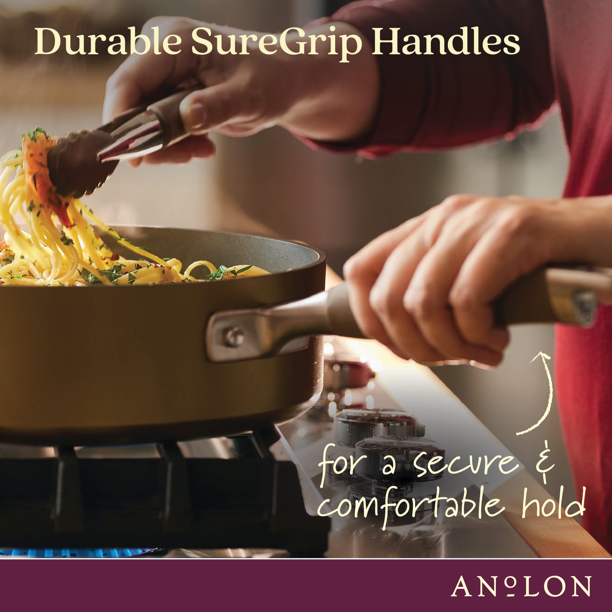 Anolon Advanced Home Hard Anodized Nonstick Sauce Pan/Saucepan with Straining and Lid, 2 Quart (2 Qt Straining Saucepan, Indigo)