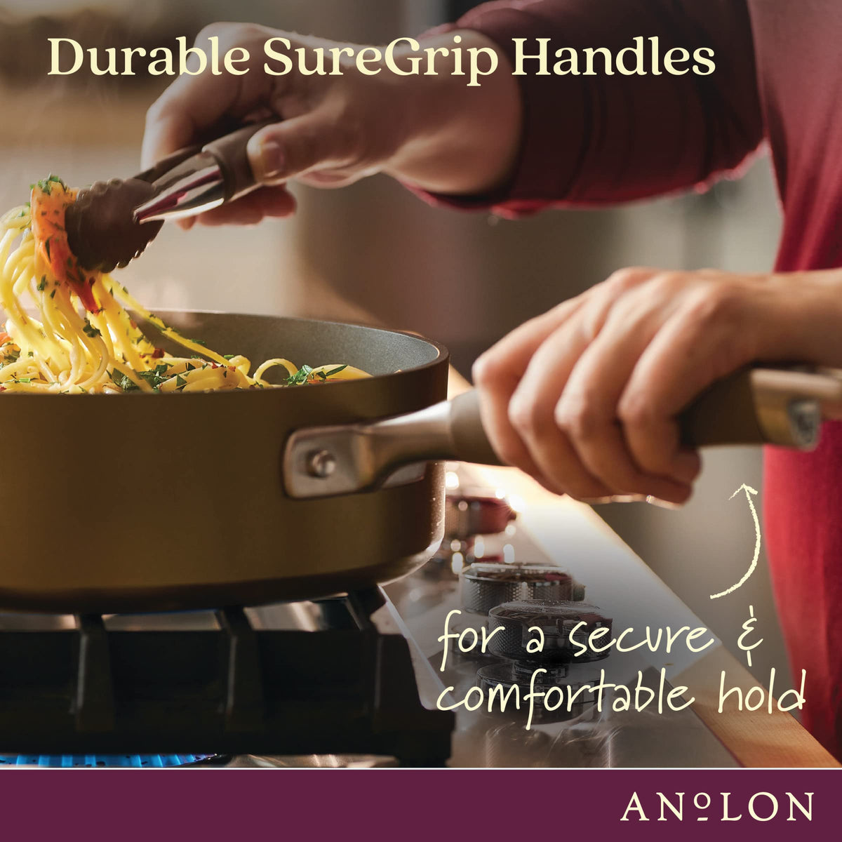 Anolon Advanced Home Hard Anodized Nonstick Sauce Pan/Saucepan with Straining and Lid, 2 Quart (2 Qt Straining Saucepan, Indigo)