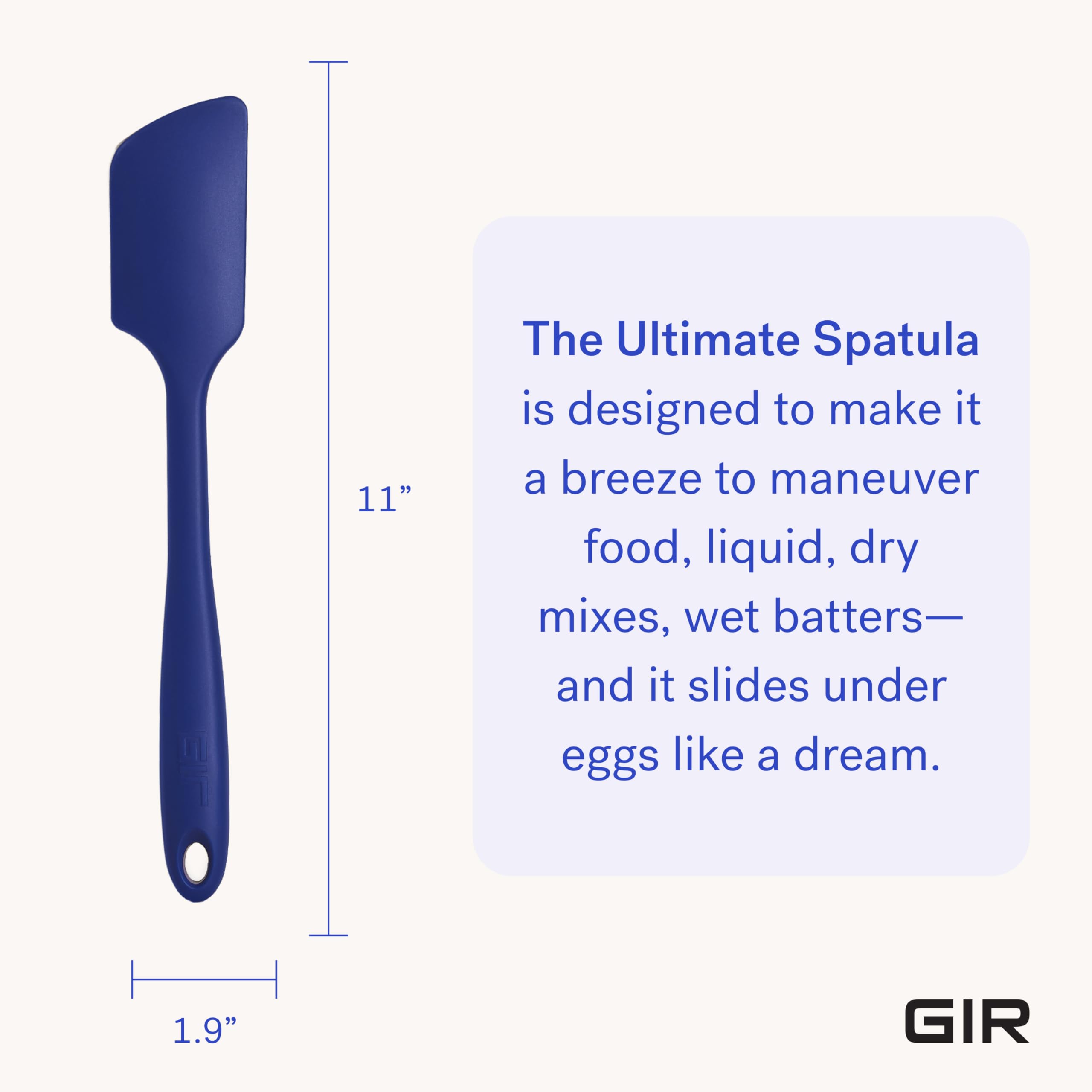 GIR: Get It Right Premium Silicone Spatula - Non-Stick Heat Resistant Kitchen Spatula - Perfect for Baking, Cooking, Scraping, and Mixing - Mini - 8 IN, Black