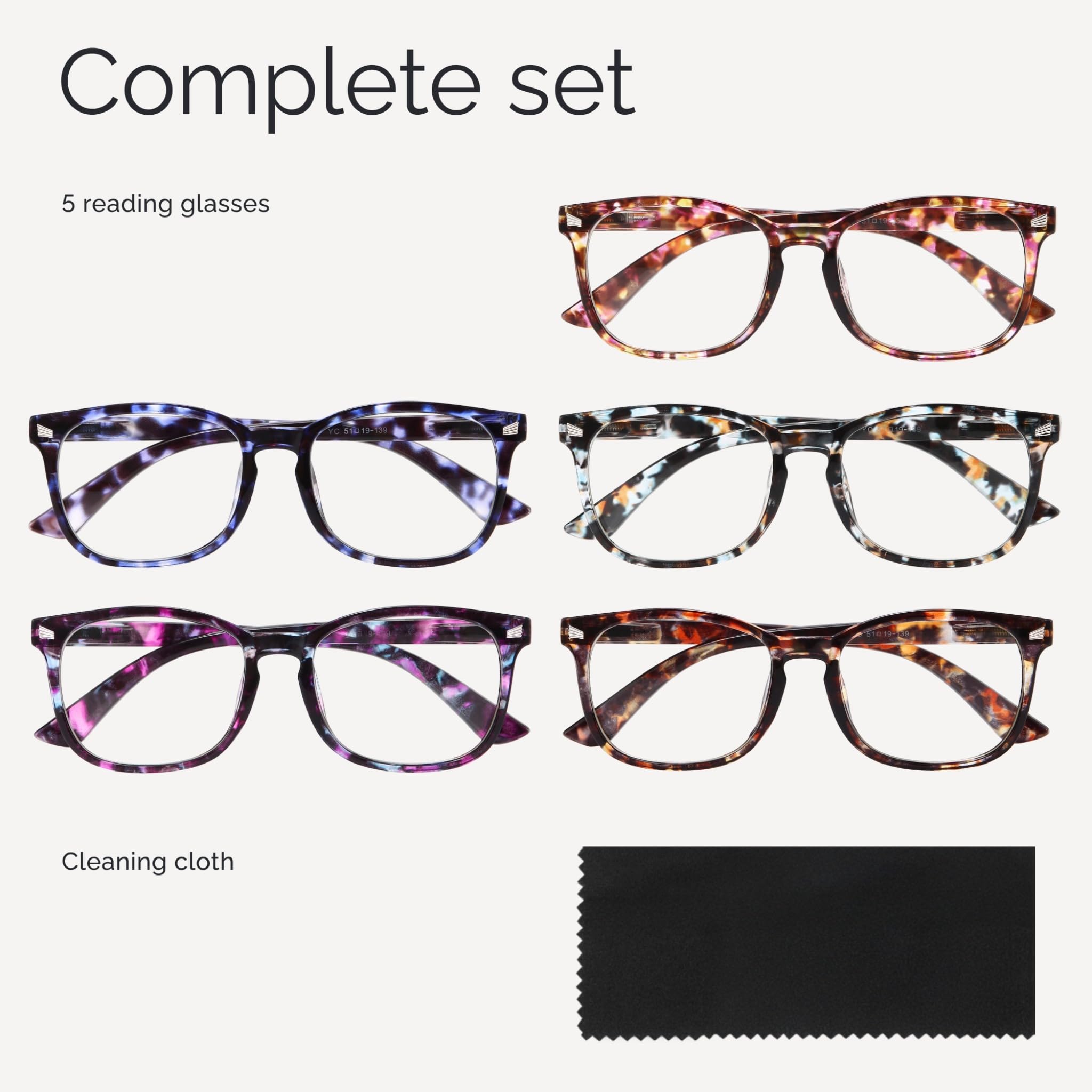 CCVOO Mix & Match Reading Glasses for Women - Lightweight, Comfortable Fit, Clear Vision - Blue Light Blocking