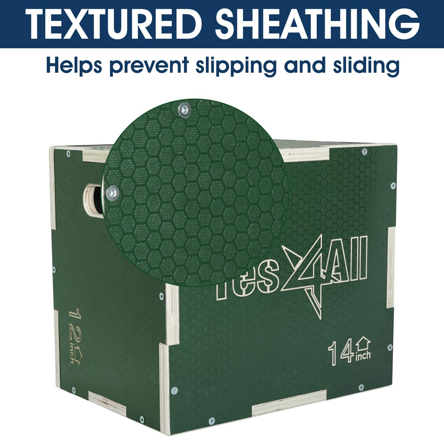 Yes4All 3 in 1 Non-Slip Wooden Plyo Box, Step Up Box for Workout, Plyometric Jump Box for Skipping, Jumping, Lunges, Squats, Dips