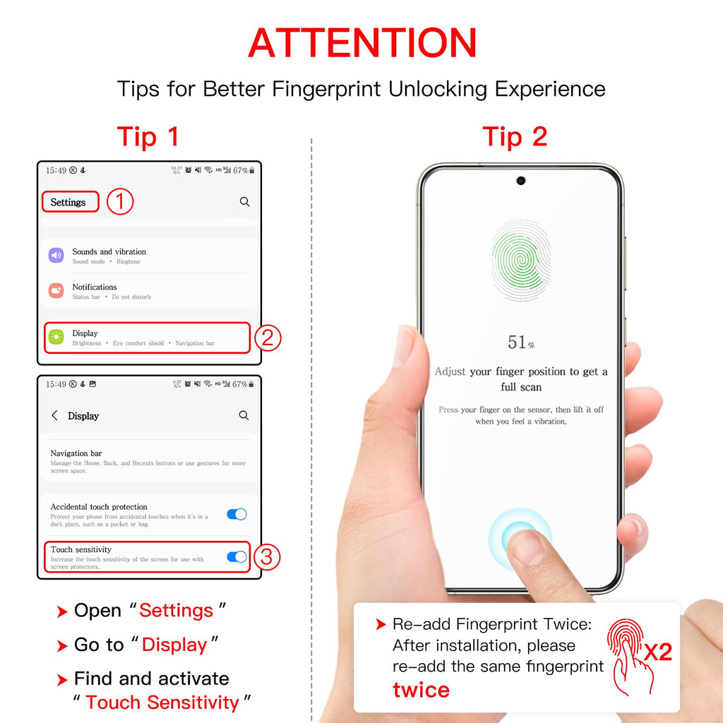 JETech Screen Protector for Samsung Galaxy S20 FE 6.5-Inch with Camera Lens Protector, Tempered Glass Film, Fingerprint ID Compatible, HD Clear, 2-Pack Each