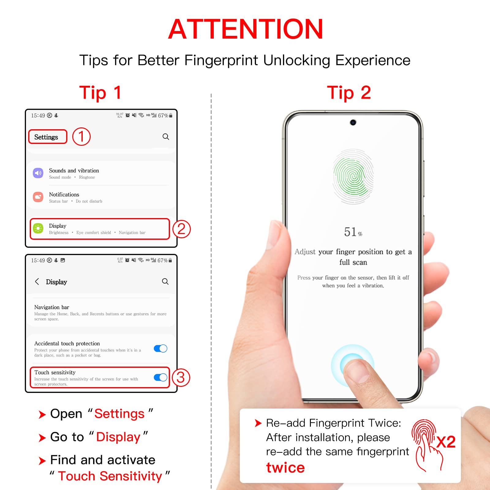 JETech Screen Protector for Samsung Galaxy S20 FE 6.5-Inch with Camera Lens Protector, Tempered Glass Film, Fingerprint ID Compatible, HD Clear, 2-Pack Each