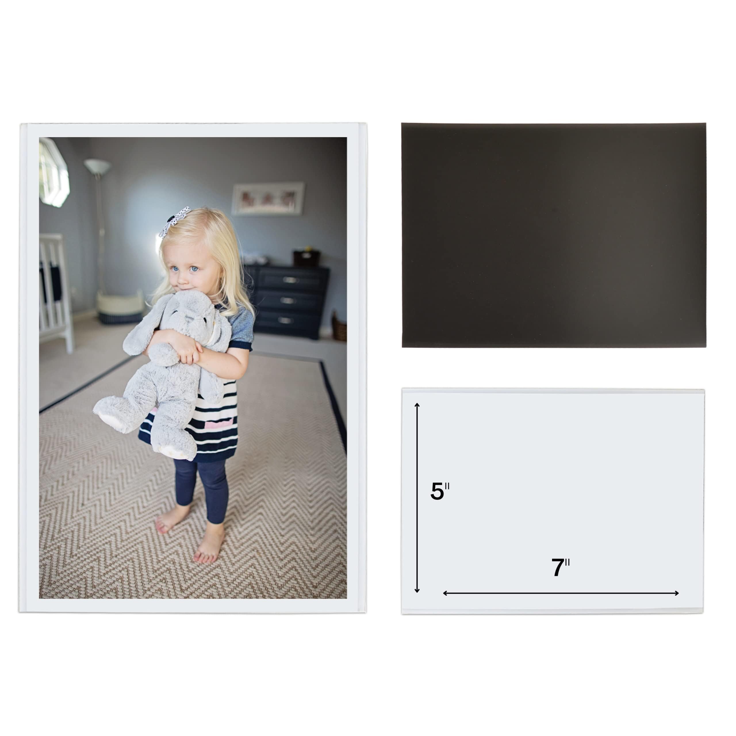 Magtech Magnetic Photo Pocket Picture Frame, White, Holds 2.5 x 3.5 Inches Photos, 10 Pack, Made in the USA (12310)