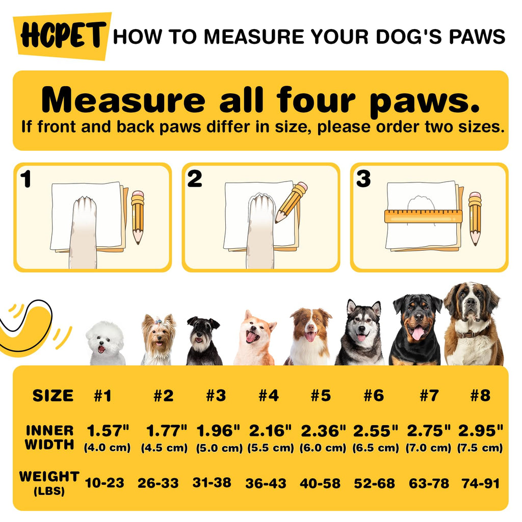 Hcpet Dog Boots, Dog Shoes for Large Dogs, Medium Dog Boots & Paw Protectors, Anti-Slip Dog Booties for Hot Pavement Winter Snow Hiking with Reflective Straps Black Size 1