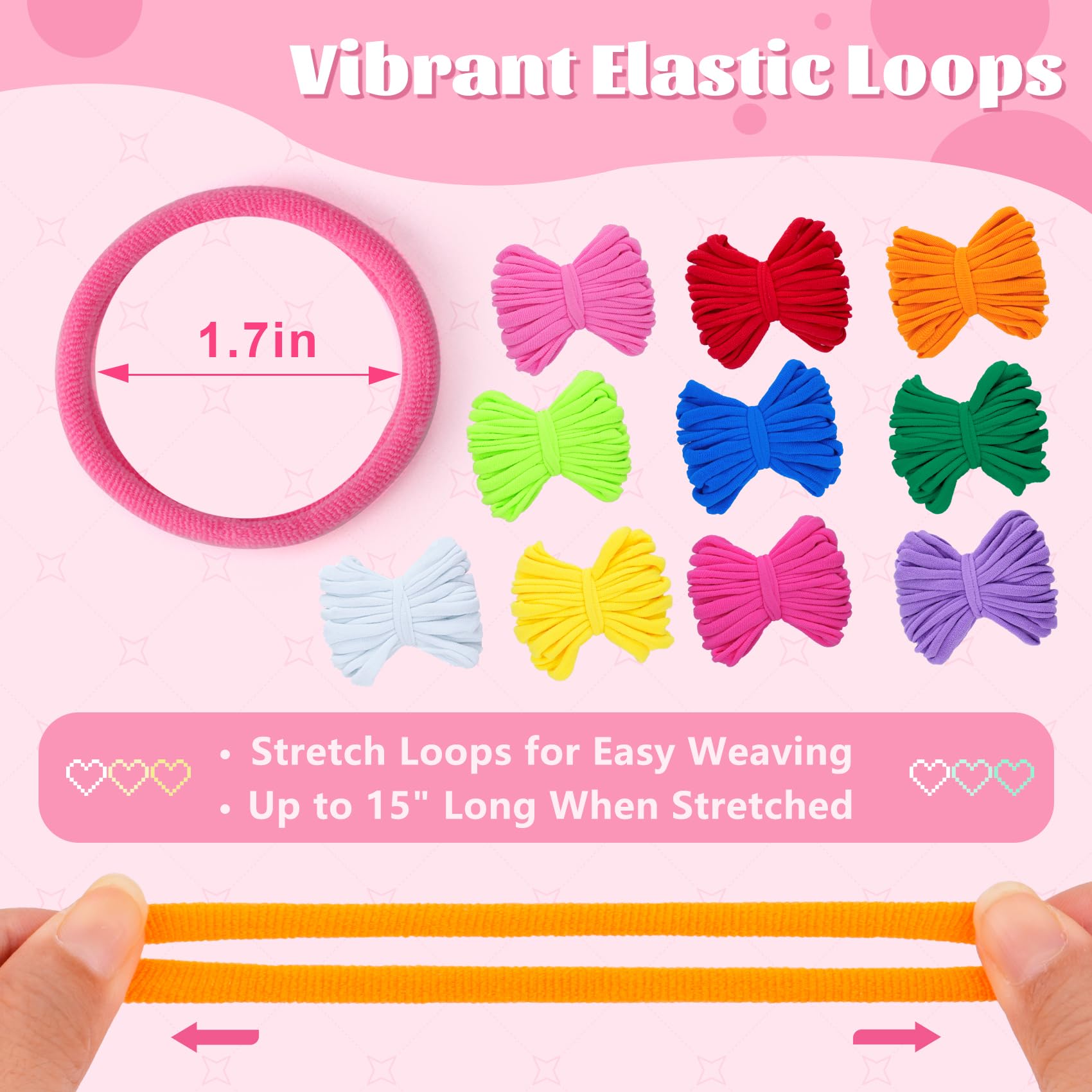 PREBOX 1000 PCS Weaving Loom Loops Refill, 10 Colors for 7 inch Potholder Loom, Craft Supplies for Kids and Beginners, Christmas & Birthday Gifts for Girls 6 7 8-10 10-12 Year Old
