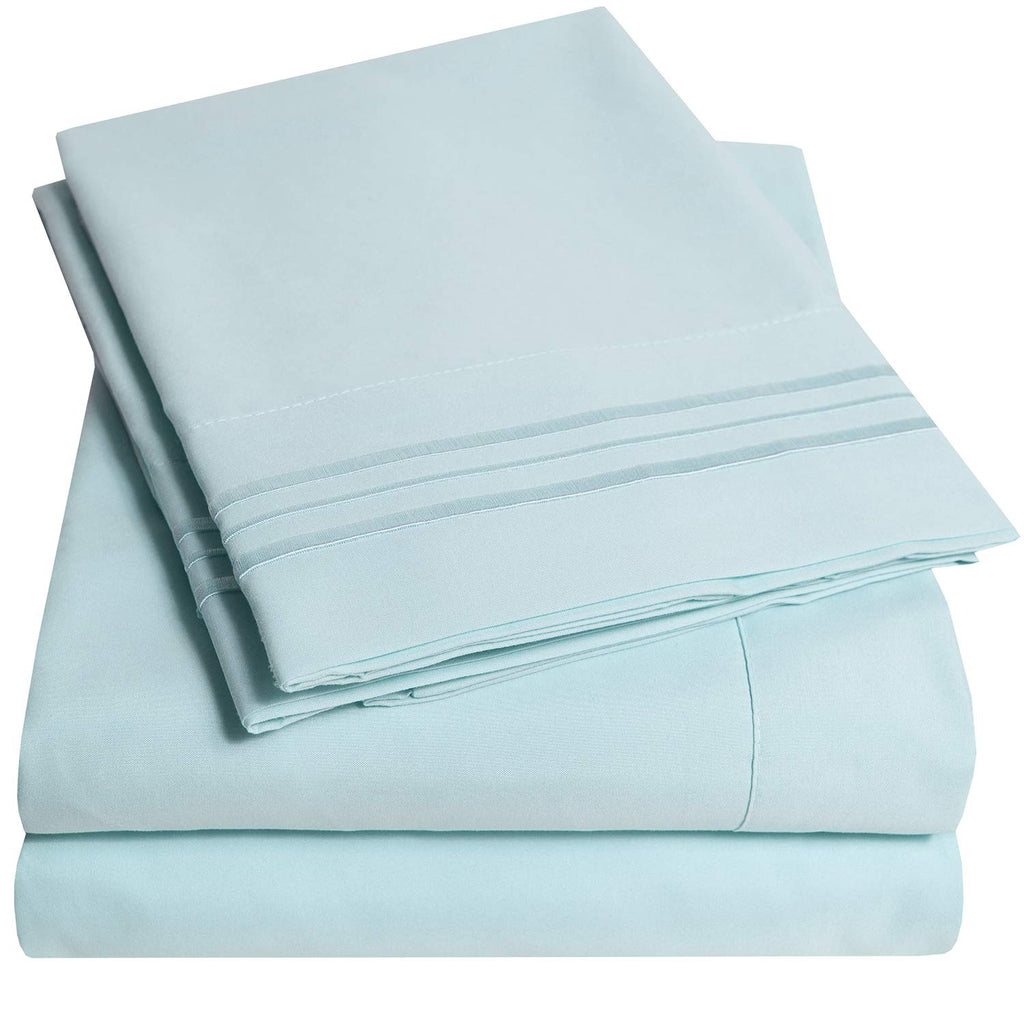 1500 Supreme Collection Extra Deep Pocket Sheets Set - Luxury Soft Bed Sheets, Wrinkle Free, Bedding, Over 40 Colors, 21 inch Extra Deep Pocket, Twin, Black