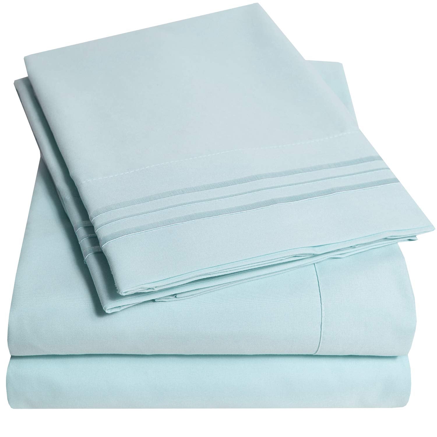 1500 Supreme Collection Extra Deep Pocket Sheets Set - Luxury Soft Bed Sheets, Wrinkle Free, Bedding, Over 40 Colors, 21 inch Extra Deep Pocket, Twin, Black