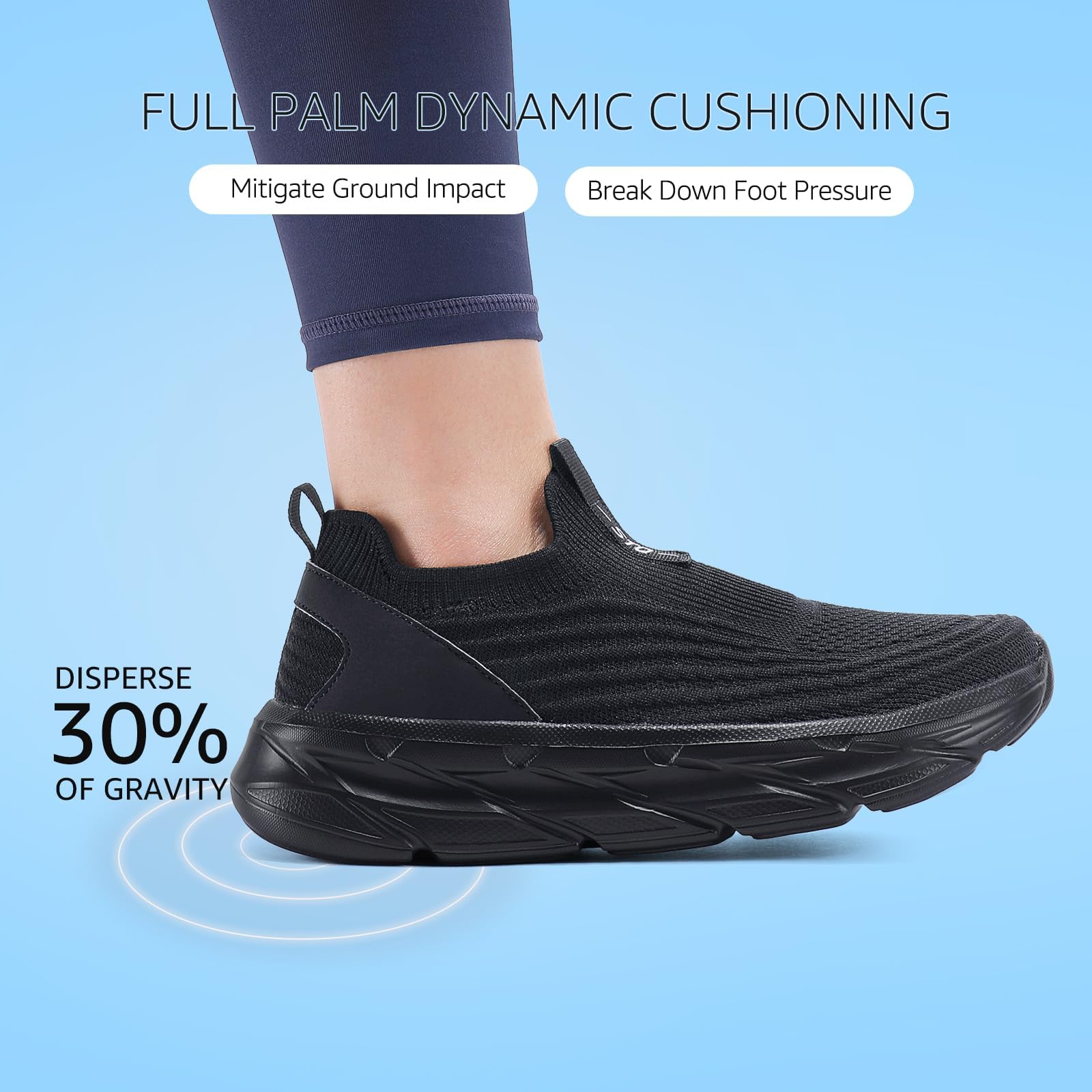 STQ Womens Walking Shoes Slip On Tennis Shoes Comfortable Lightweight Memory Foam Orthopedic Sneakers for Indoor Outdoor Gym Workout Sports