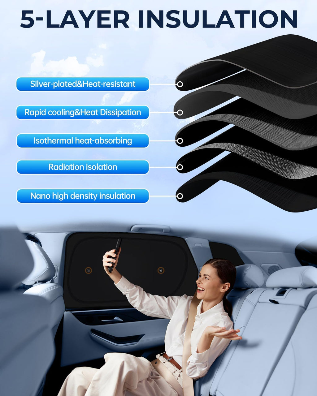 for Toyota 4Runner 2010-2024 Car Window Shades, 8pcs Privacy Sun Shade Set for Front Windshield Side and Rear Windows, Full Window Covers Keeps Vehicle Cool for Camping Napping