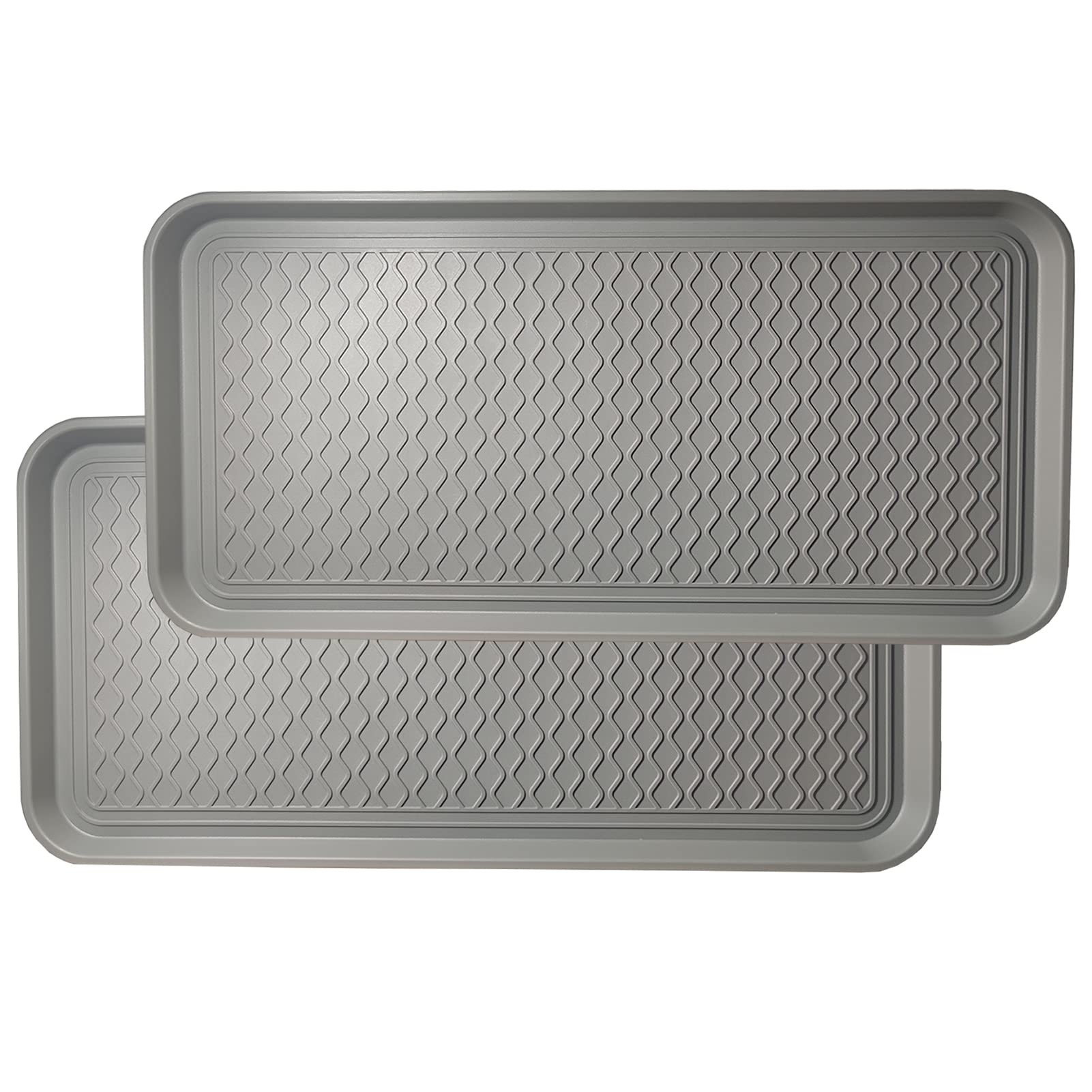 2 Pack Large Multifunctional Tray Mat Washable Indoor or Outdoor Tray Mat for Shoes Boots Plants Pots Paint Tins Pet Bowls Car Storage, 30 x 15 x 1.2 Inches