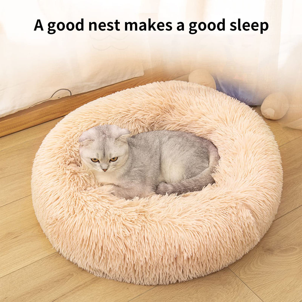 Nisrada Cat Beds for Indoor Cats,15.7 Inch Small Cats Beds, Washable-Round Pet Bed for Puppy and Kitten with Slip-Resistant Bottom
