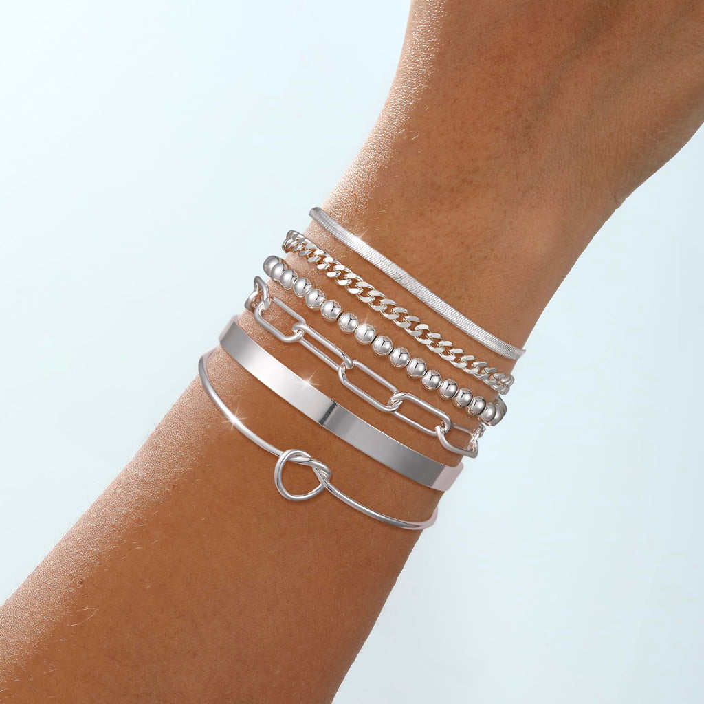 Coshilta Gold Bracelets for women 14K Gold Bangle Bracelet Stack - Adjustable Waterproof Trendy Bracelets Gold Filled Stacks Bangles Link Chain Gold Bracelet Non Tarnish for Women Jewelry Gifts