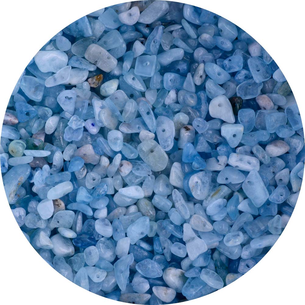 Chip Stone Beads Turquoise 5-8mm About 400 Pieces Irregular Gemstones Healing Crystal Loose Rocks Bead Hole Drilled DIY for Bracelet Jewelry Making Crafting (5-8mm, Turquoise)