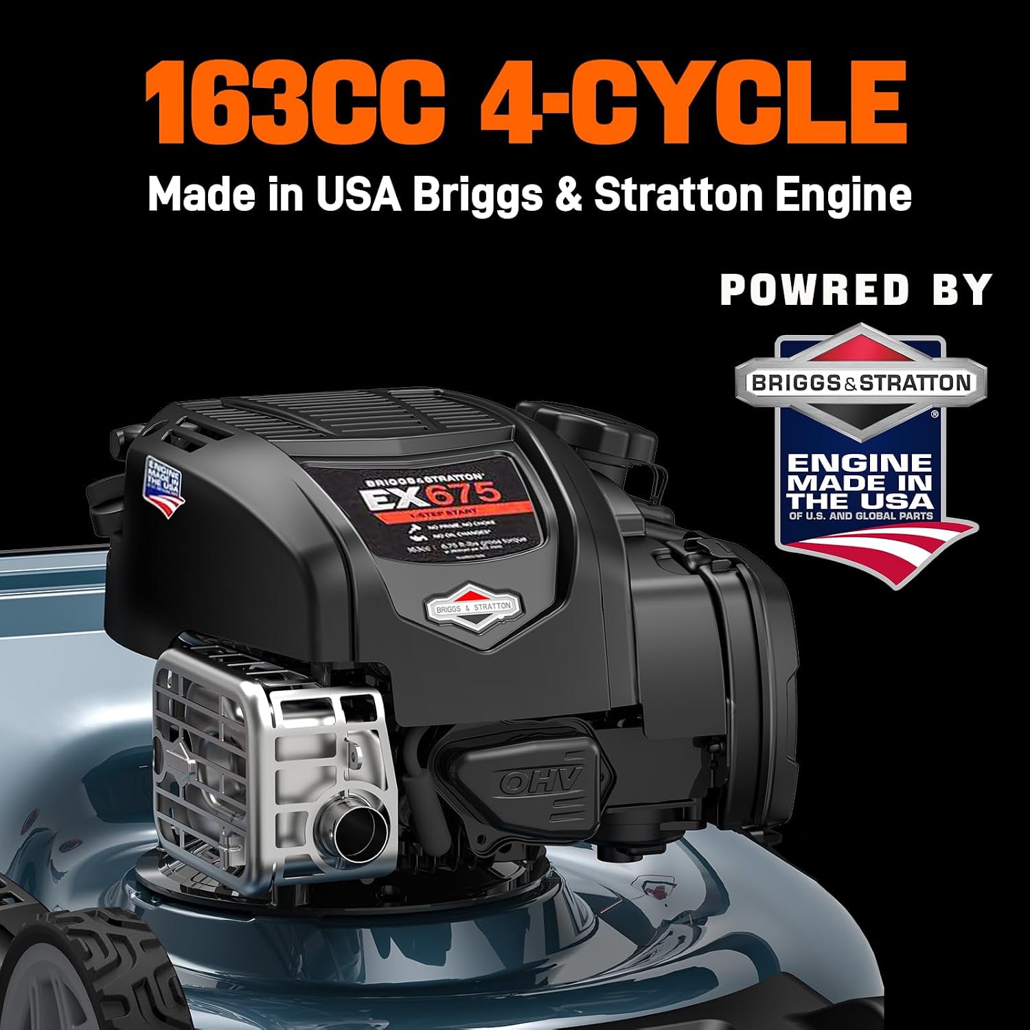 SENIX 22" Gas Lawn Mower, 163cc Self Propelled Gas Powered Lawnmower with B&S 4-Cycle Engine, 3-in-1 Walk-Behind Push Lawn Mowers, 6-Position Height Adjustment, cortadora de pasto, LSSG-H1