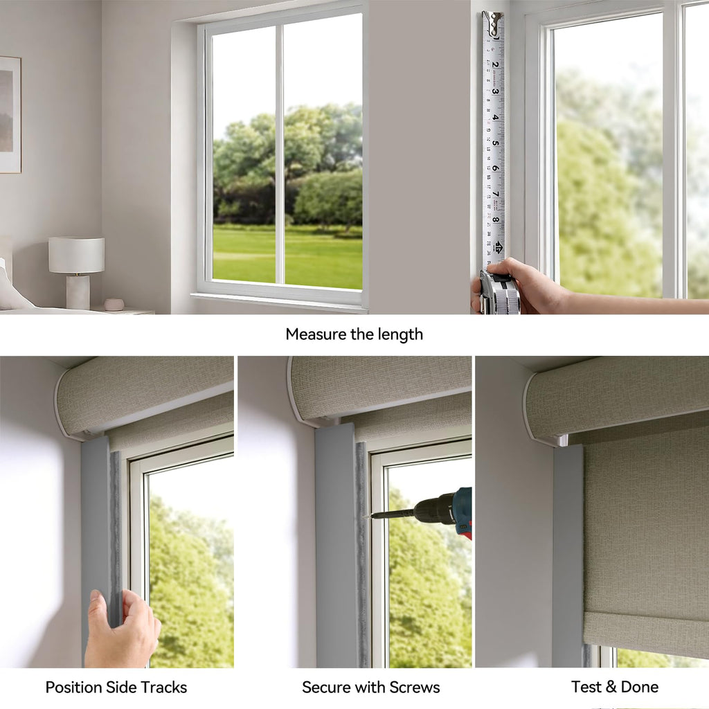 ZSTARR PVC Light Blockers Blackout Light Blockers Side Tracks for Window Shades Blinds Side Tracks for Blackout Shades Easy to Install Light Blocking Strips for Bedroom (Black, 58",2Pcs)