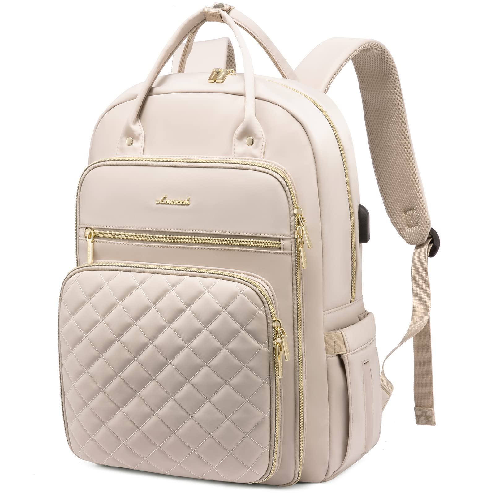 LOVEVOOK Laptop Backpack for Women, Water Resistant Travel Work Backpacks Purse College Business Teacher Nurse Computer bag with USB Charging Port