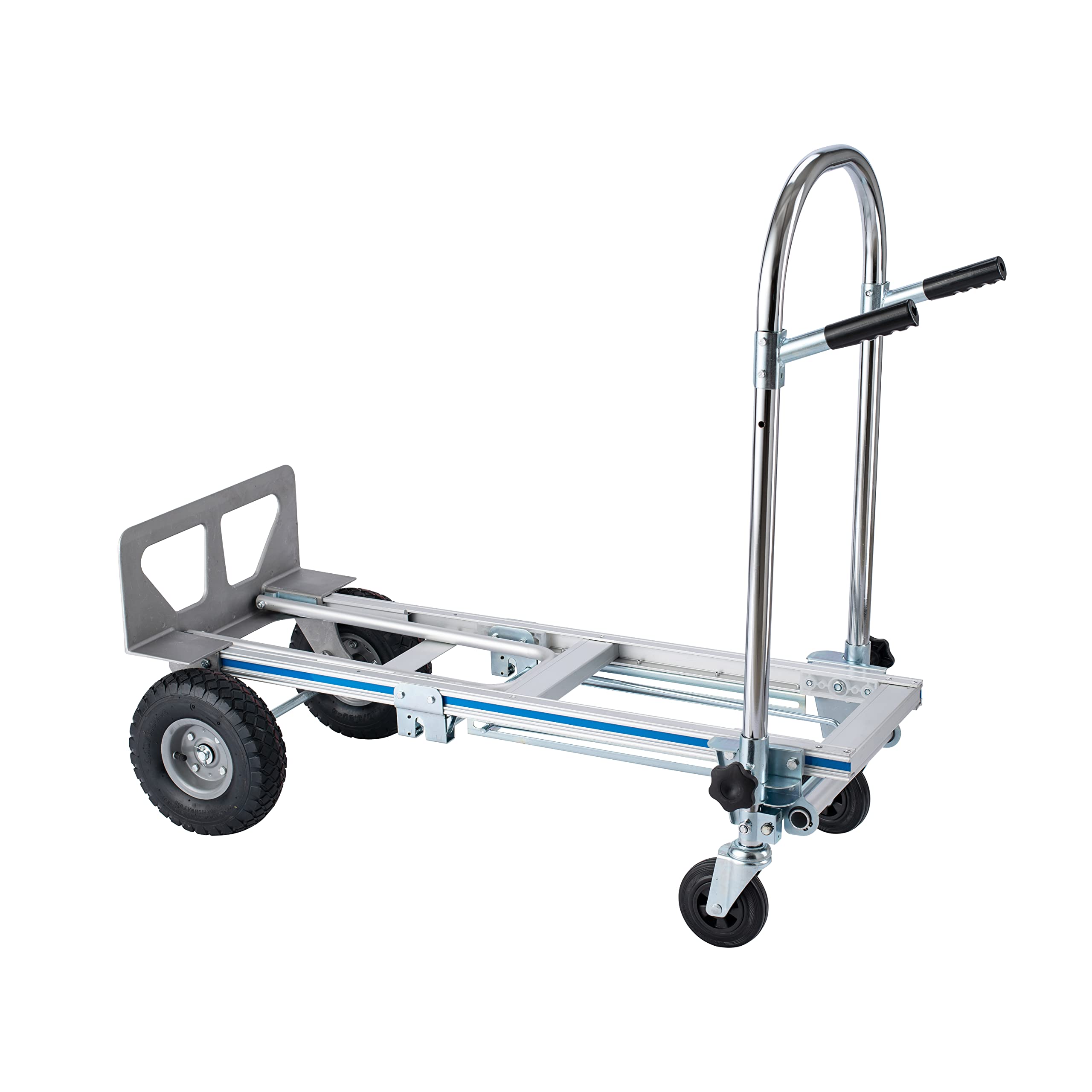 LEADALLWAY Hand Truck Aluminum Foldable Hand Cart with 6" Wheels 220 lbs Capacity
