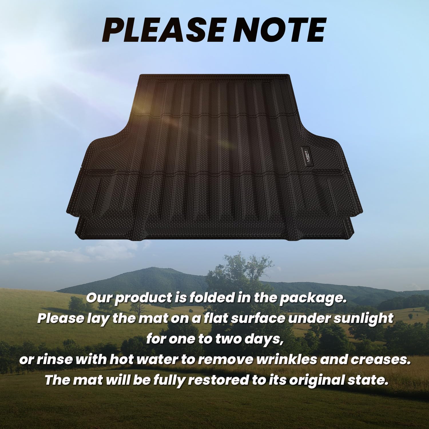 LASFIT Truck Bed Mat for 2009-2016 Ford F250 F350 F450 6.75ft Super Duty 81.9'' Bed Liner(Not fit with Drop-in Bed Liner), TPE 100% All Weather Car Bed Mat for F-250 F-350 F-450,1PCS Black