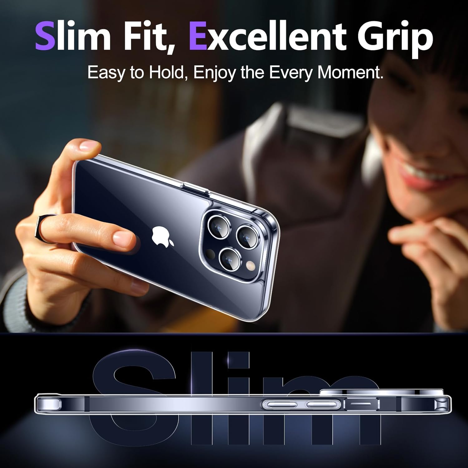 Designed for iPhone 15 Pro Max Case Clear, [Crystal Clear][Anti-Yellowing][Military-Grade Drop Protection] Slim Shockproof Protective Cover Phone Case for iPhone 15 Pro Max 6.7"
