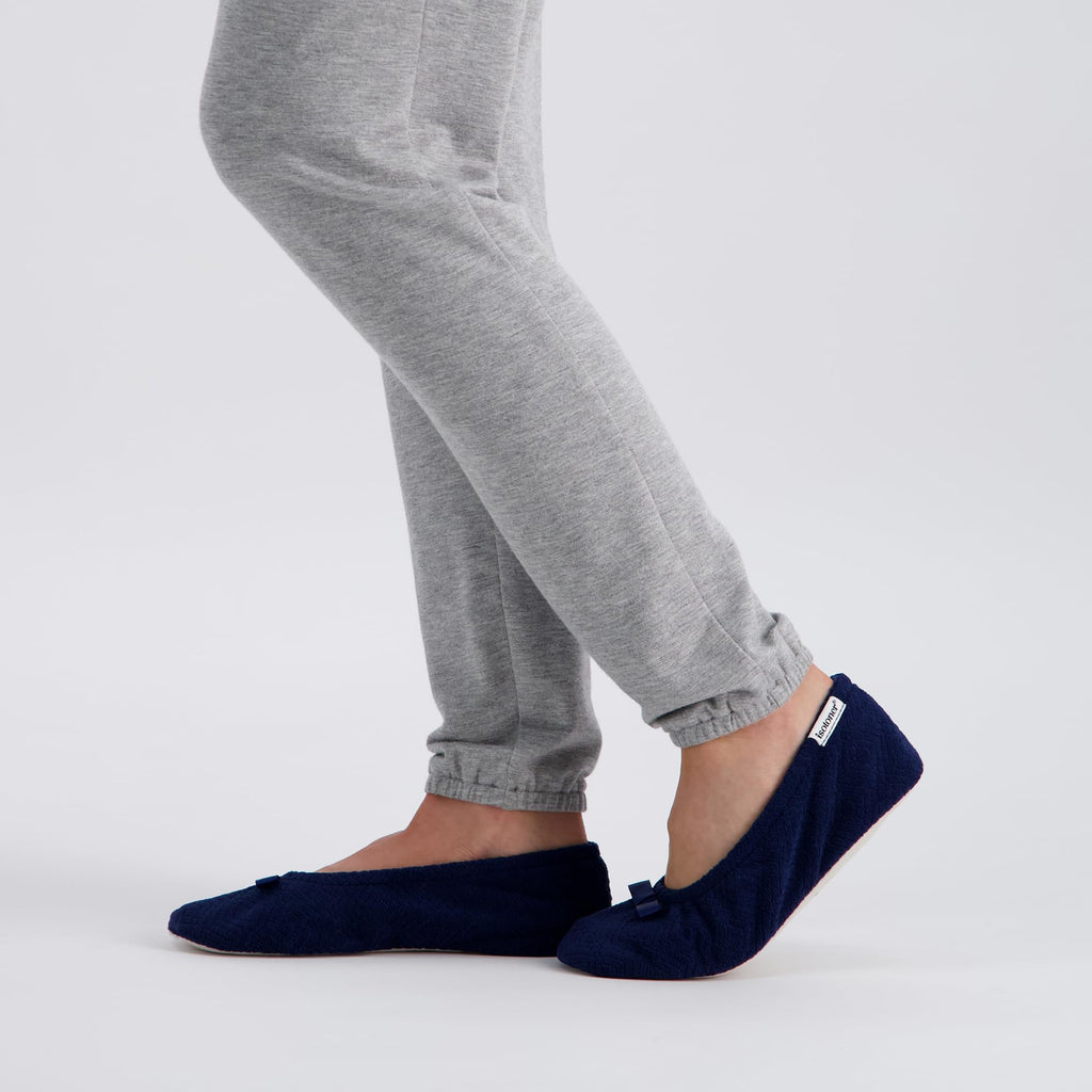 isotoner Women's Diamond Microterry Ballerina Slippers