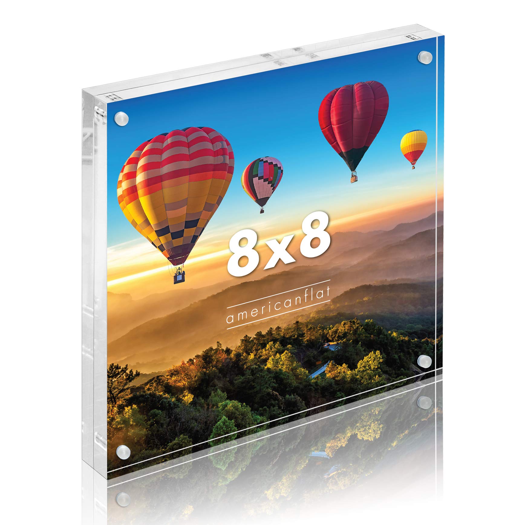 Americanflat 3.5x5 Acrylic Picture Frame - Double Sided Frames with Magnetic Corners - Transparent Acrylic Frames for Desk or Tabletop Display - 3.5x5 Picture Frame with Microfiber Cloth Included