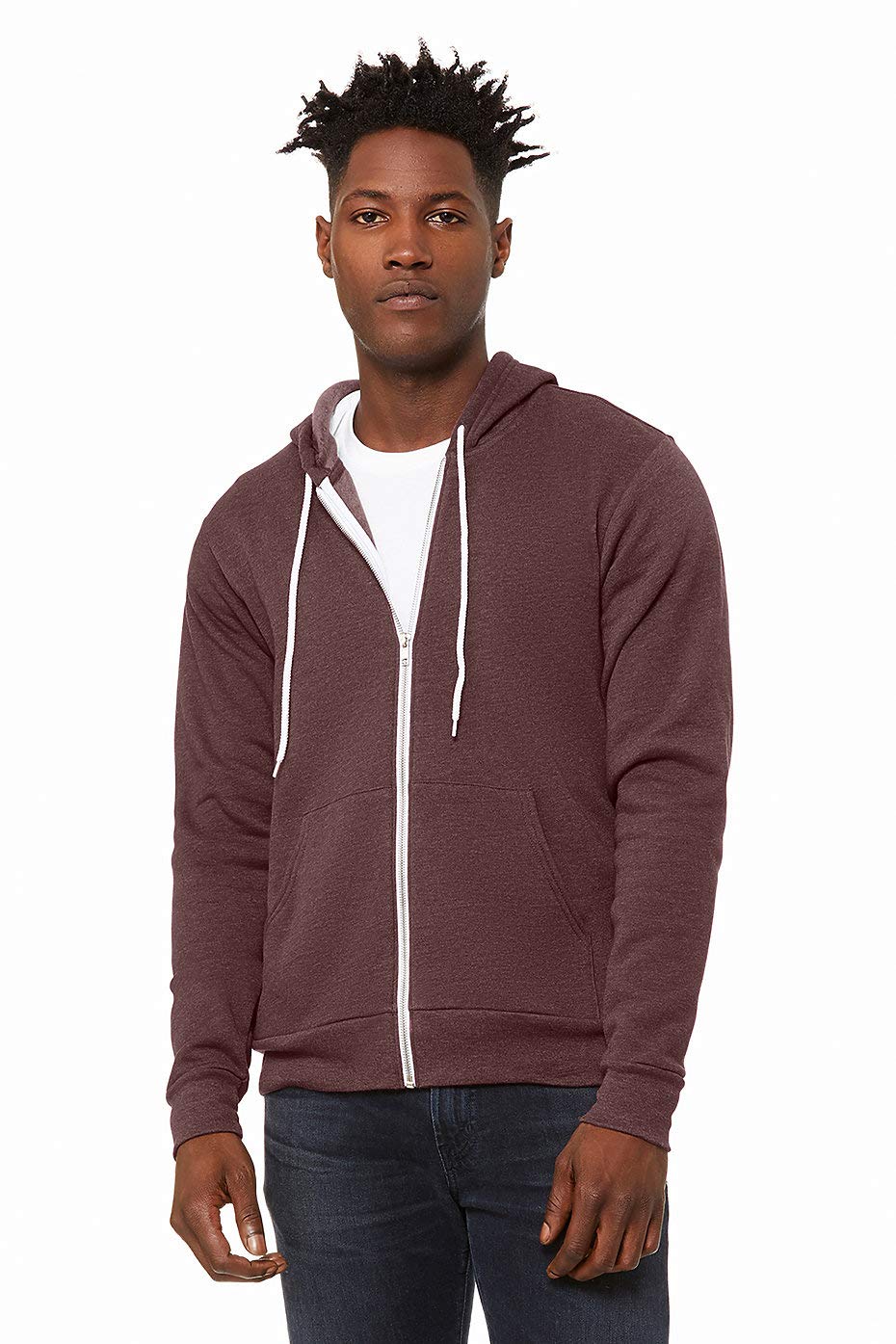 Bella & Canvas Men's 3739 Unisex Poly-Cotton Fleece Full-Zip Hoodie