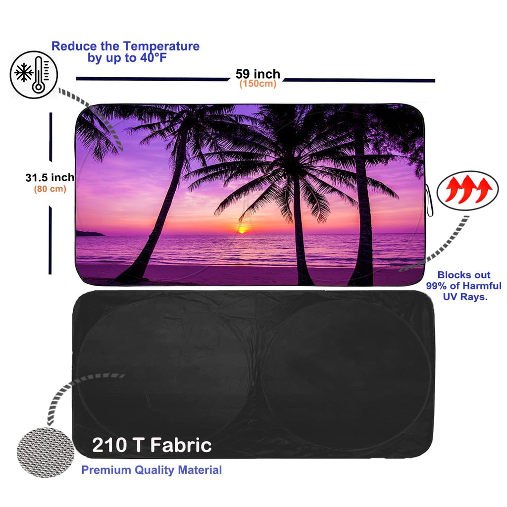 Gven Windshield Sun Shade for Car Front Window Cover Sunshades Visor Automotive Sun Shield for Full-Size Sedan & SUV, Mid-Size SUV, Sports Cars Mid-Size Pickup Truck Car Accessories(Abstract, L)