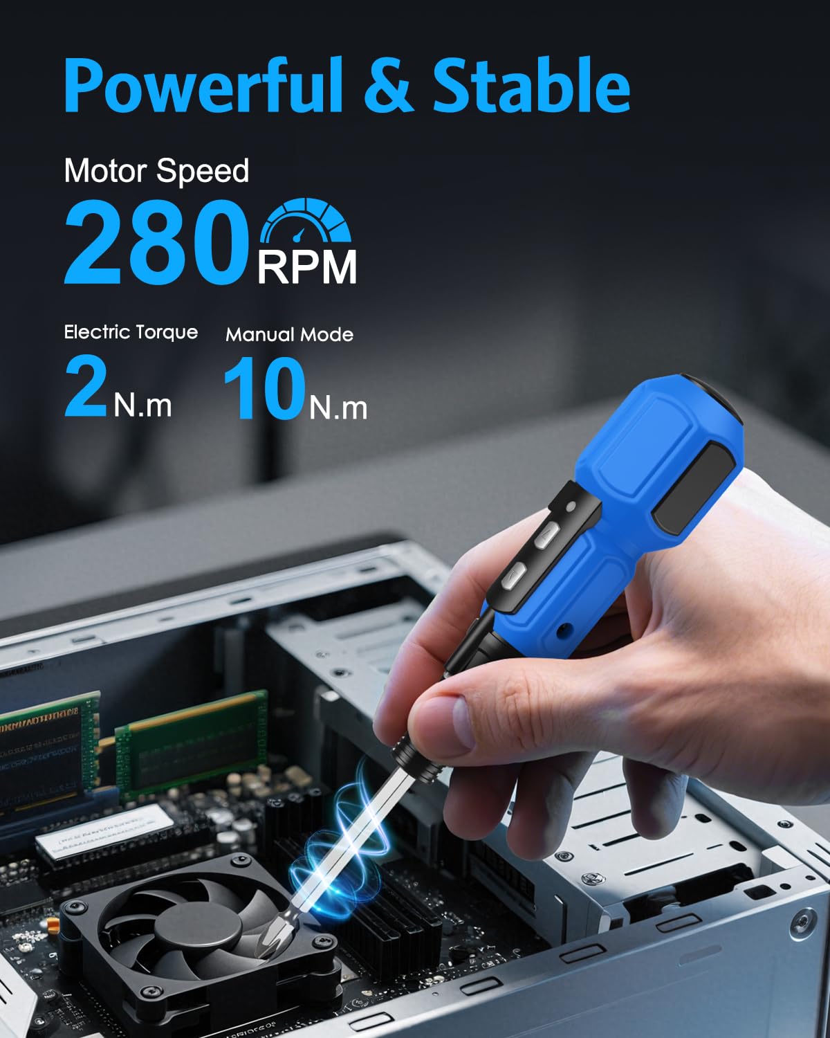 AMIR Cordless Power Screwdriver, Rechargeable Electric Screwdriver Sets, Portable Automatic Home Repair Tool Kit, Motorized Screwdriver with USB Cable and LED Lights