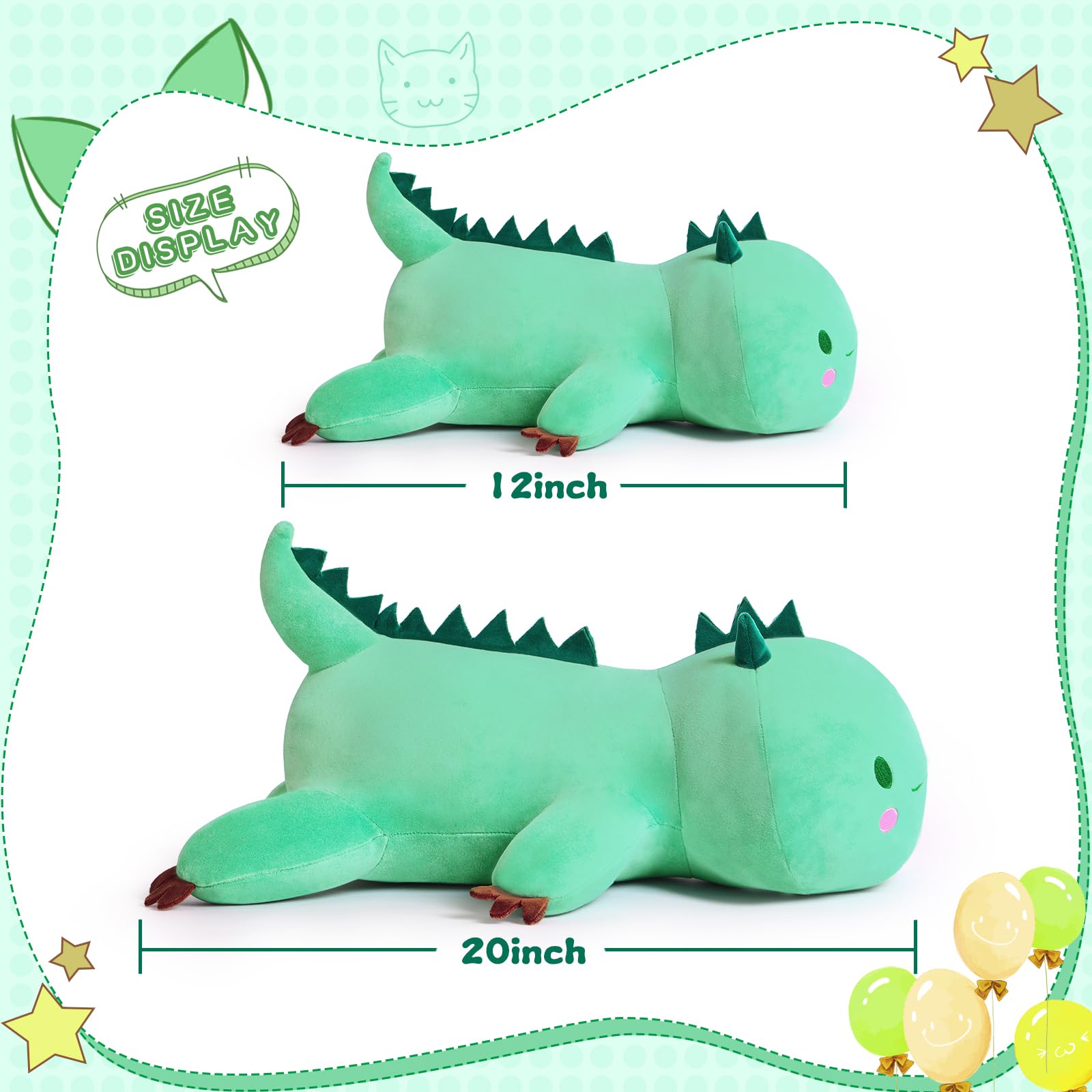 SNOWOLF Black Axolotl Plush Pillow Cute and Soft Axolotl Stuffed Animal Kawaii Plushie Toy Great Gift for Kids, 12"