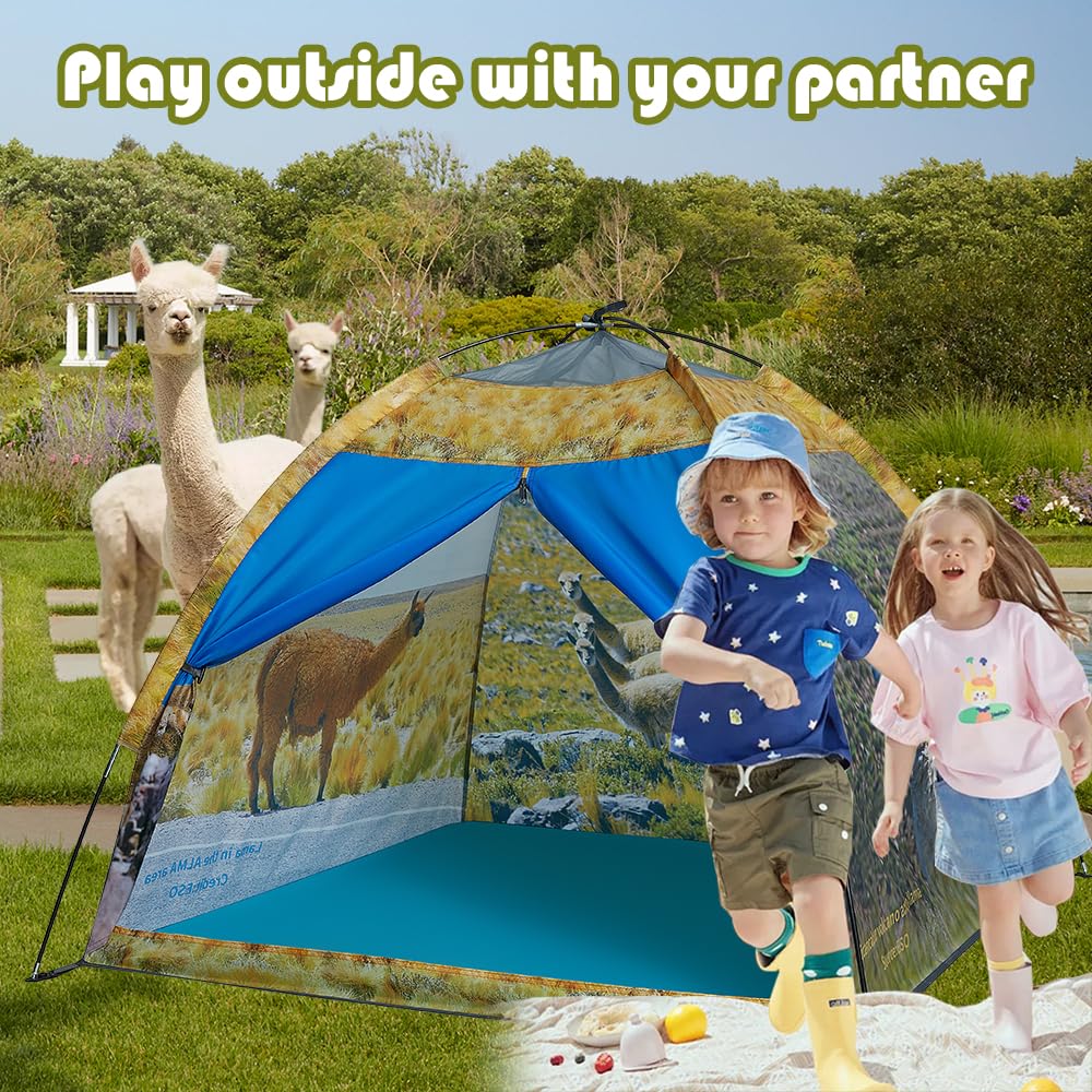 Mnagant Kids' Alpaca Tent - Fun Pop-Up Playhouse for Boys and Girls - Easy Setup, Indoor/Outdoor Adventure Tent - 47" x 47" x 43"