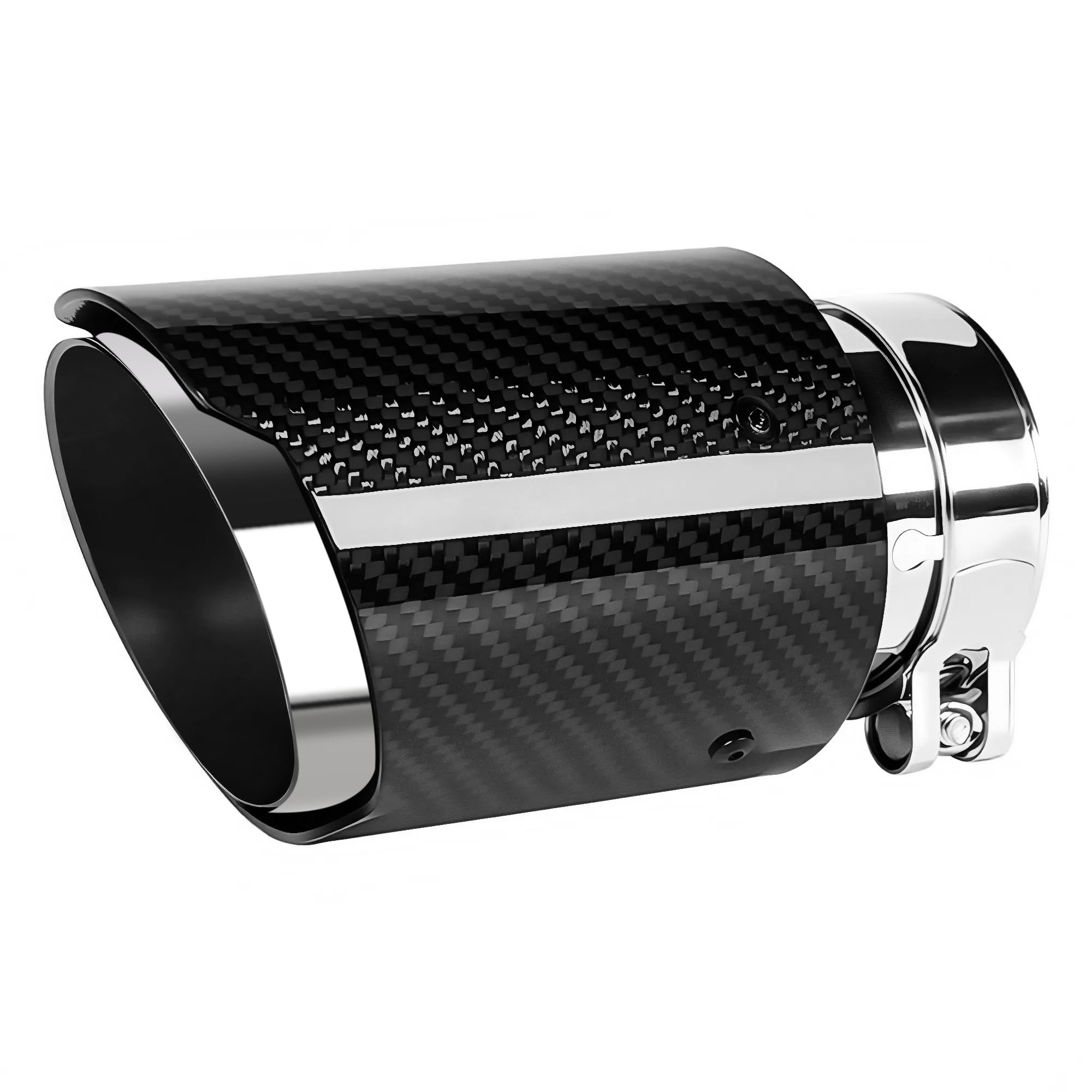 2"Inlet 3"Outlet Car Exhaust Tips Carbon Fiber Tailpipe Exhaust Pipe Tail Throat Tail Pipe Burnt Need Height>3.5 Inch Widht>3.5 Inch