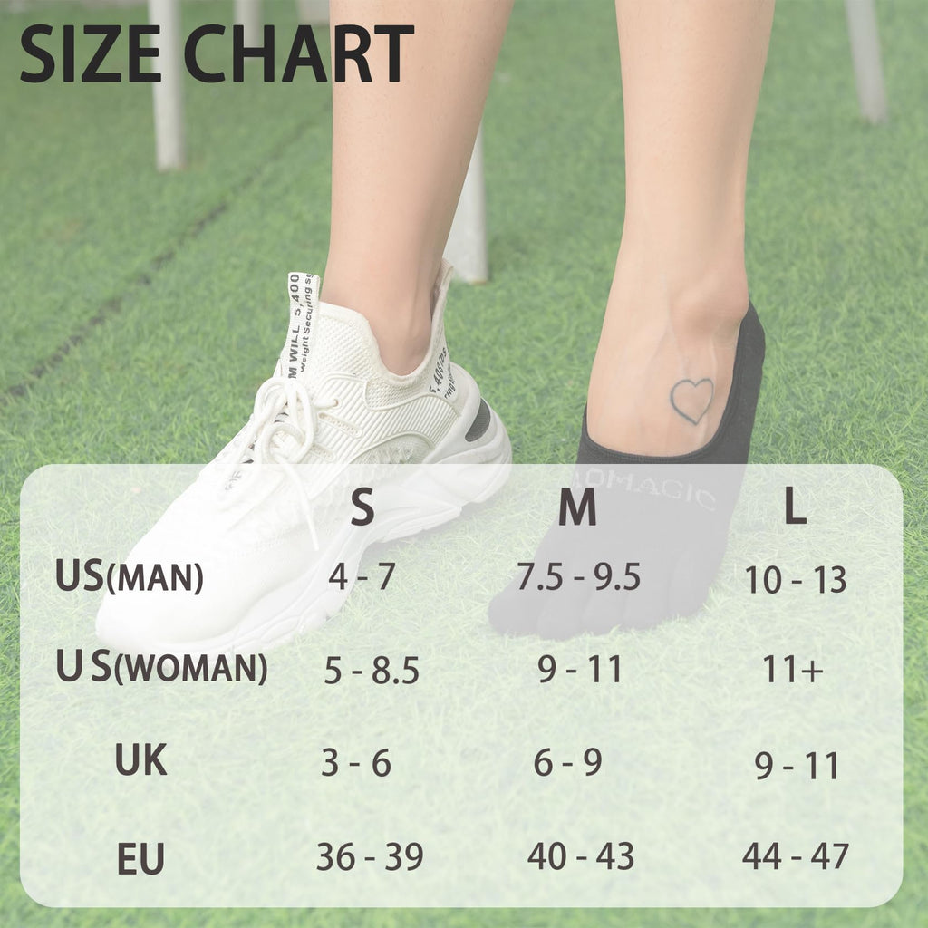 Toe Socks No Show for Women & Men Running Five Fingers Athletic Invisible Liner Socks, Moisture Wicking
