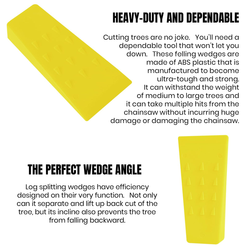 AR-PRO 6 Pack Tree Felling Wedges with Spikes for Safe Tree Cutting – 5.5” Wedges with Storage Bag; 6 Felling Dogs to Guide Trees Stabilize and Safely to Ground for Loggers and Fallers