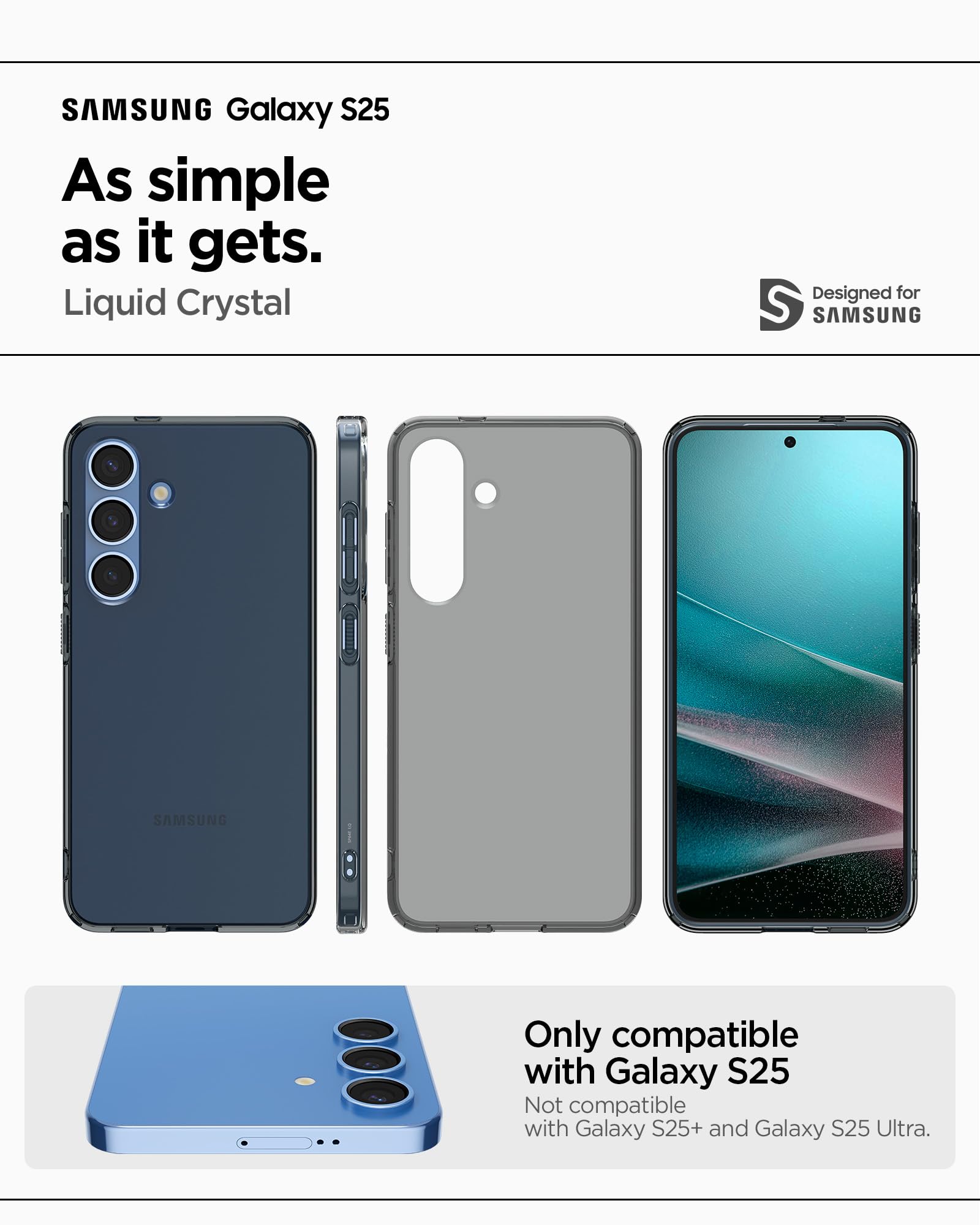 Spigen Liquid Crystal Designed for Galaxy S24 Case (2024) [Military-Grade Protection] - Crystal Clear