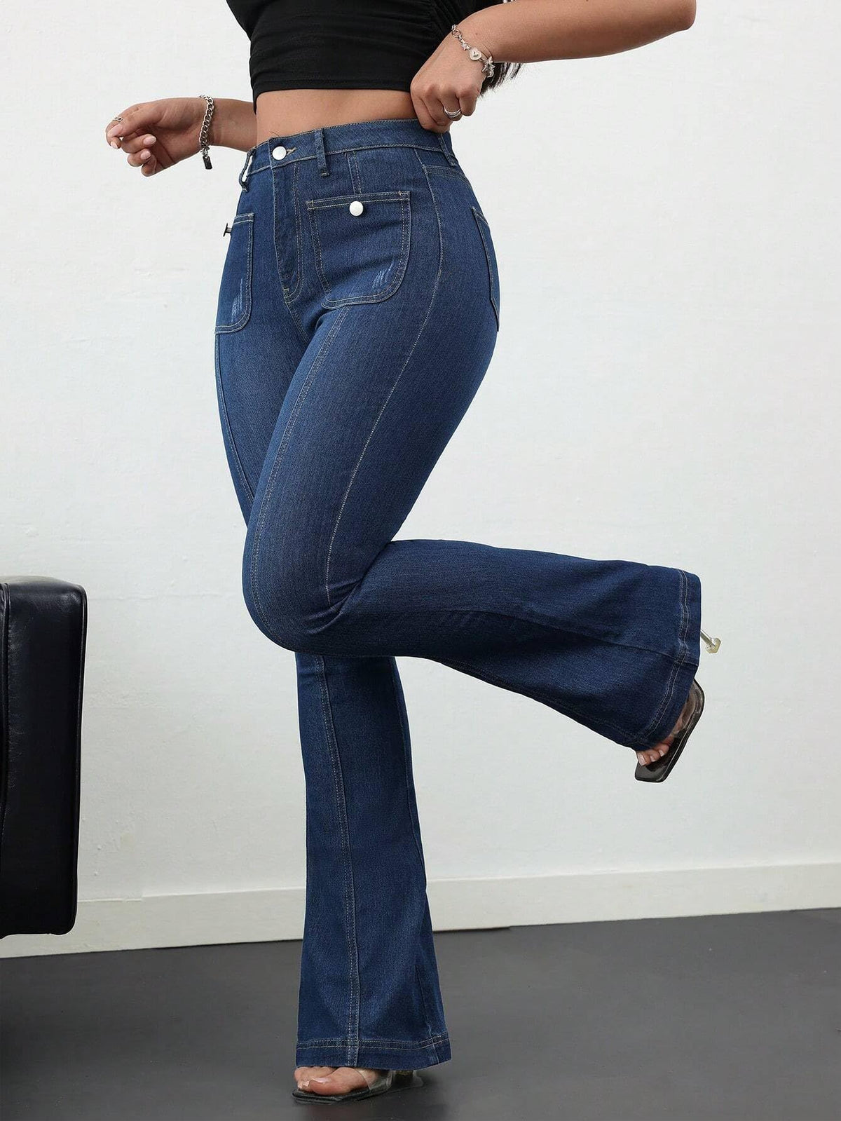 Bell Bottom Jeans for Women Ripped High Waisted Classic Flared Denim Pants